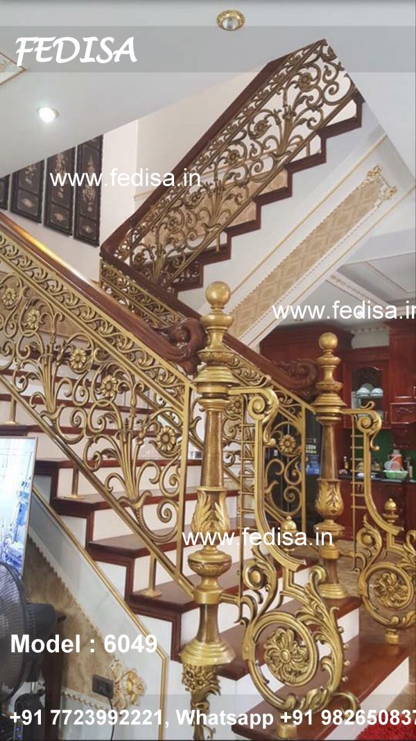 Mẫu lan can cầu thang nhôm đúc đẹp