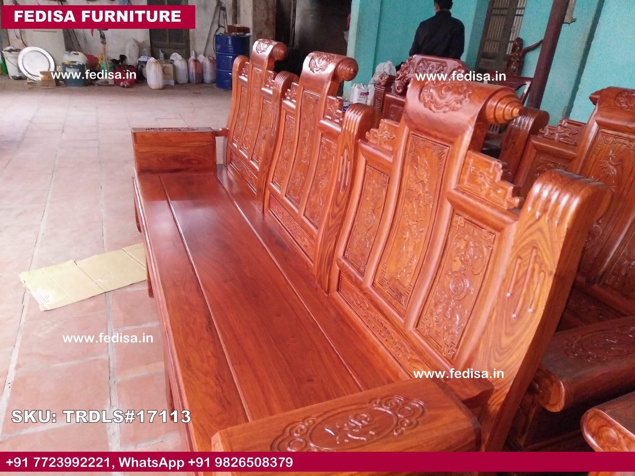 Traditional Teak Wood Sofa Set-0017
