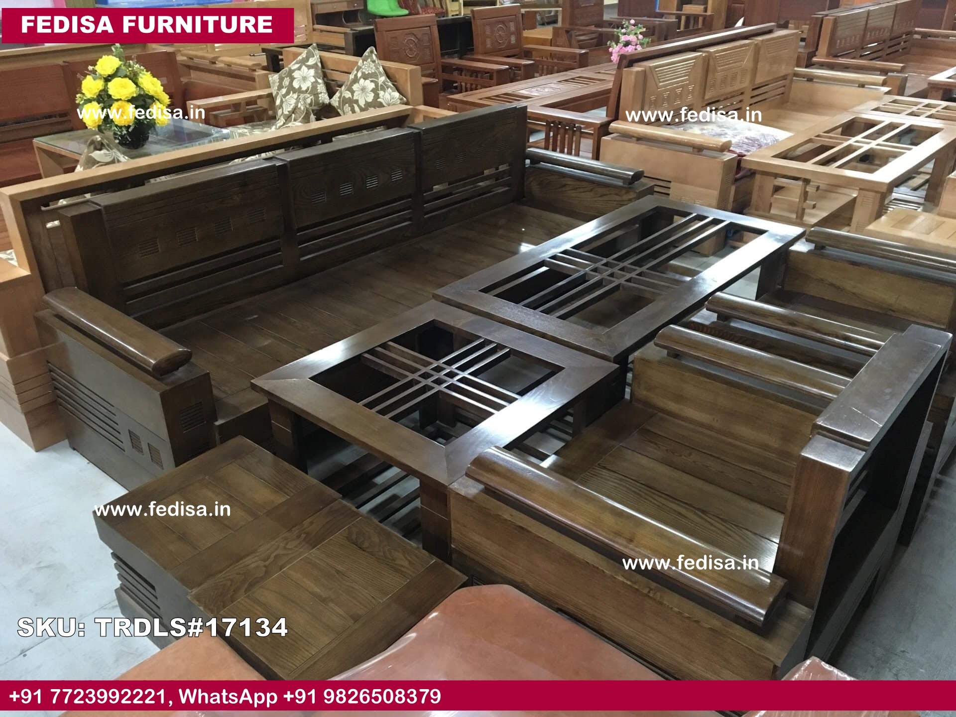 Traditional Teak Wood Sofa Set-0040