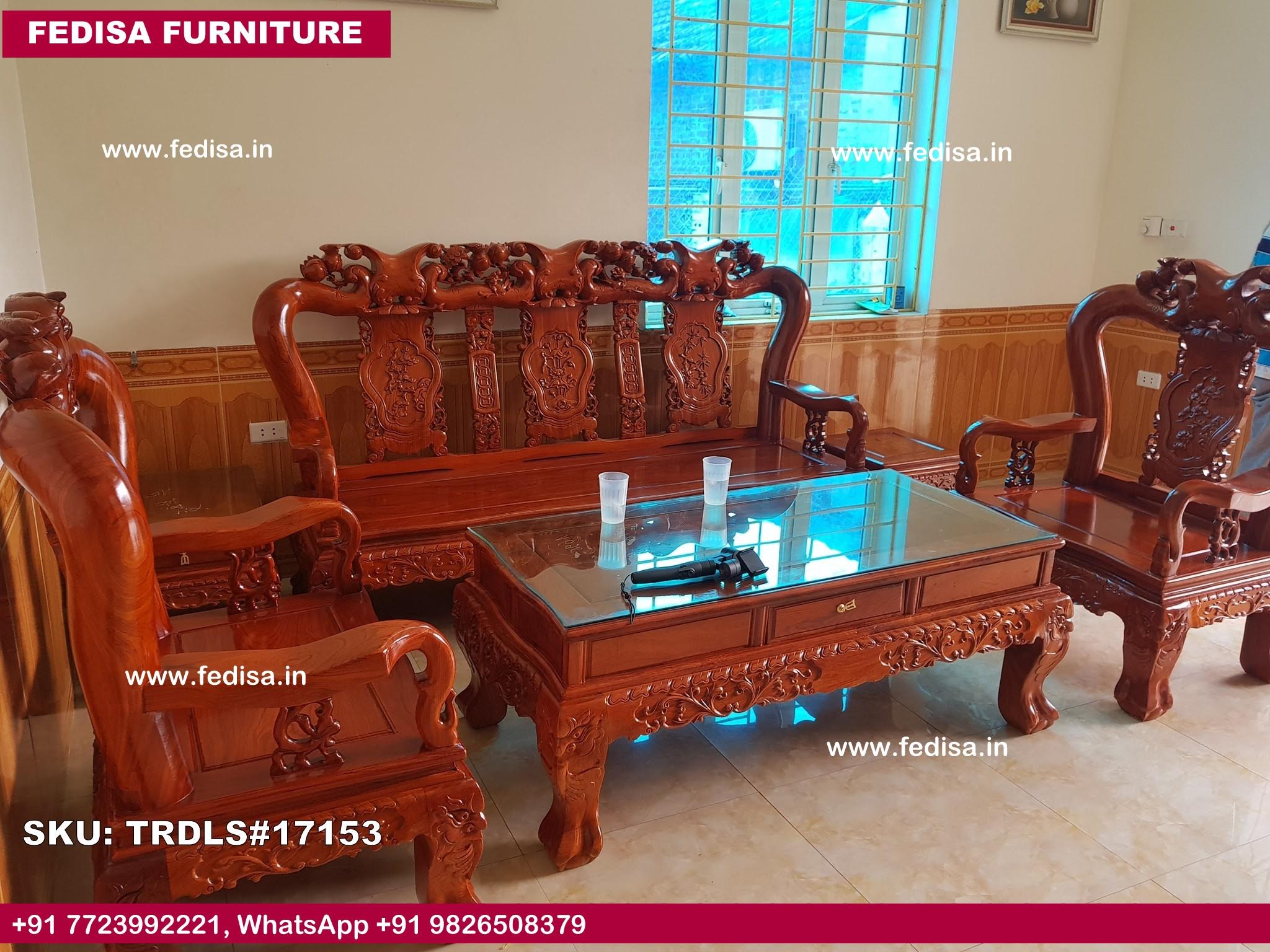Traditional Teak Wood Sofa Set-0061