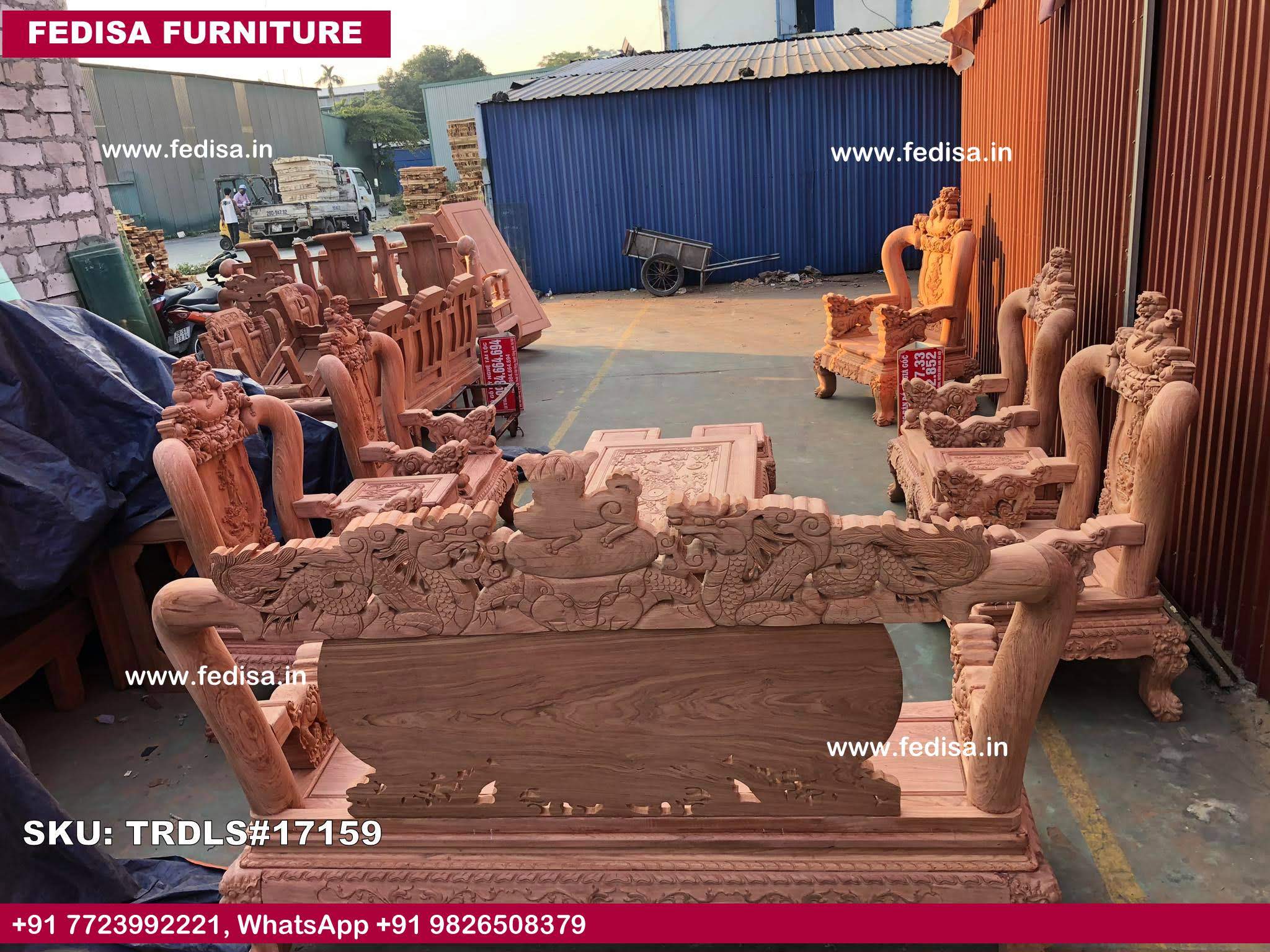 Traditional Teak Wood Sofa Set-0067