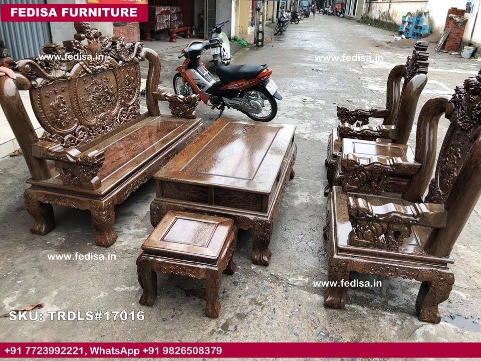 Traditional Teak Wood Sofa Set-0068