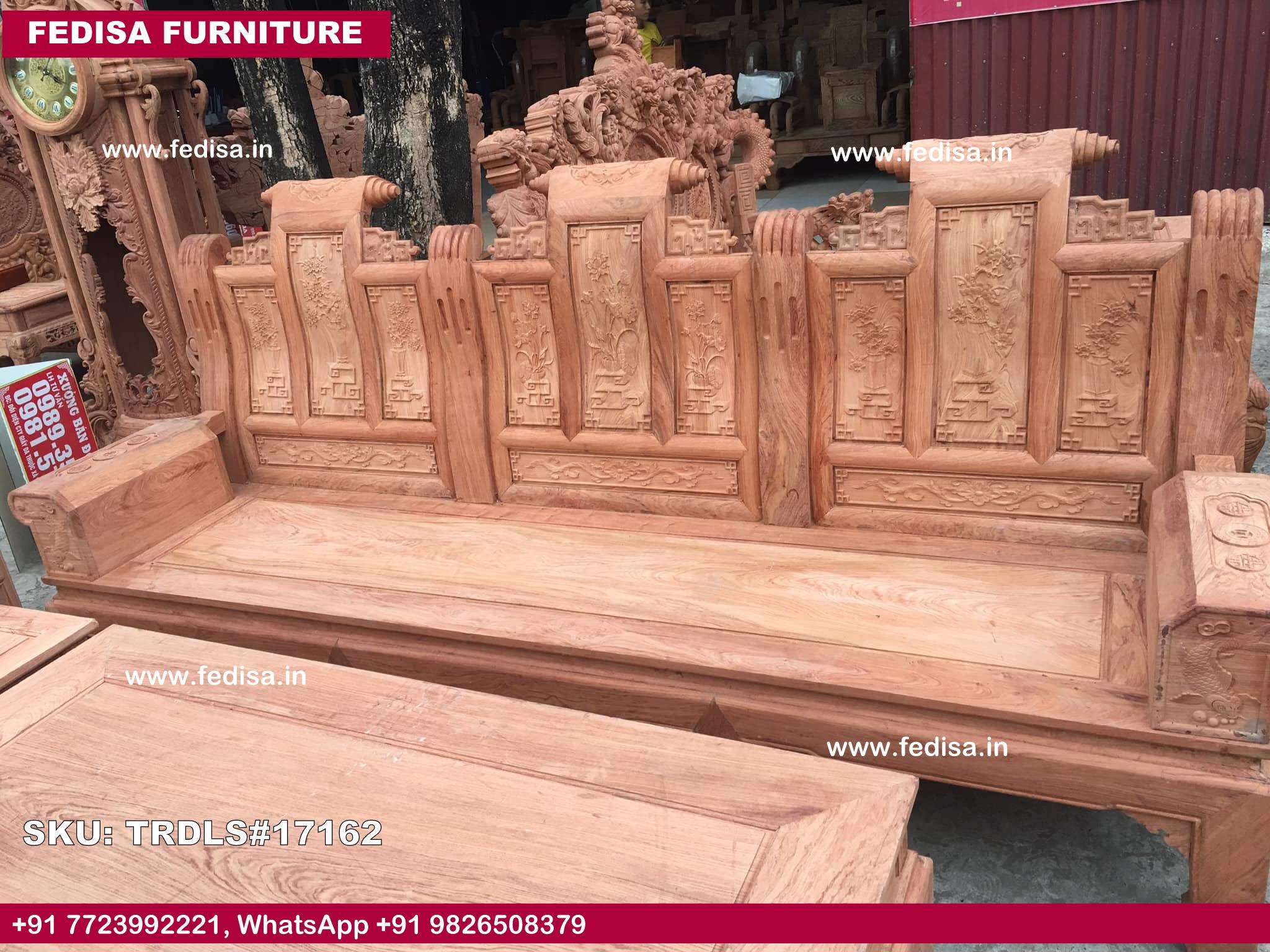 Traditional Teak Wood Sofa Set-0071