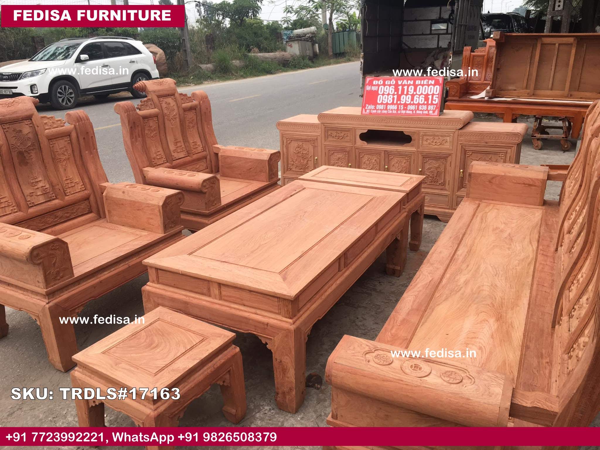 Traditional Teak Wood Sofa Set-0072