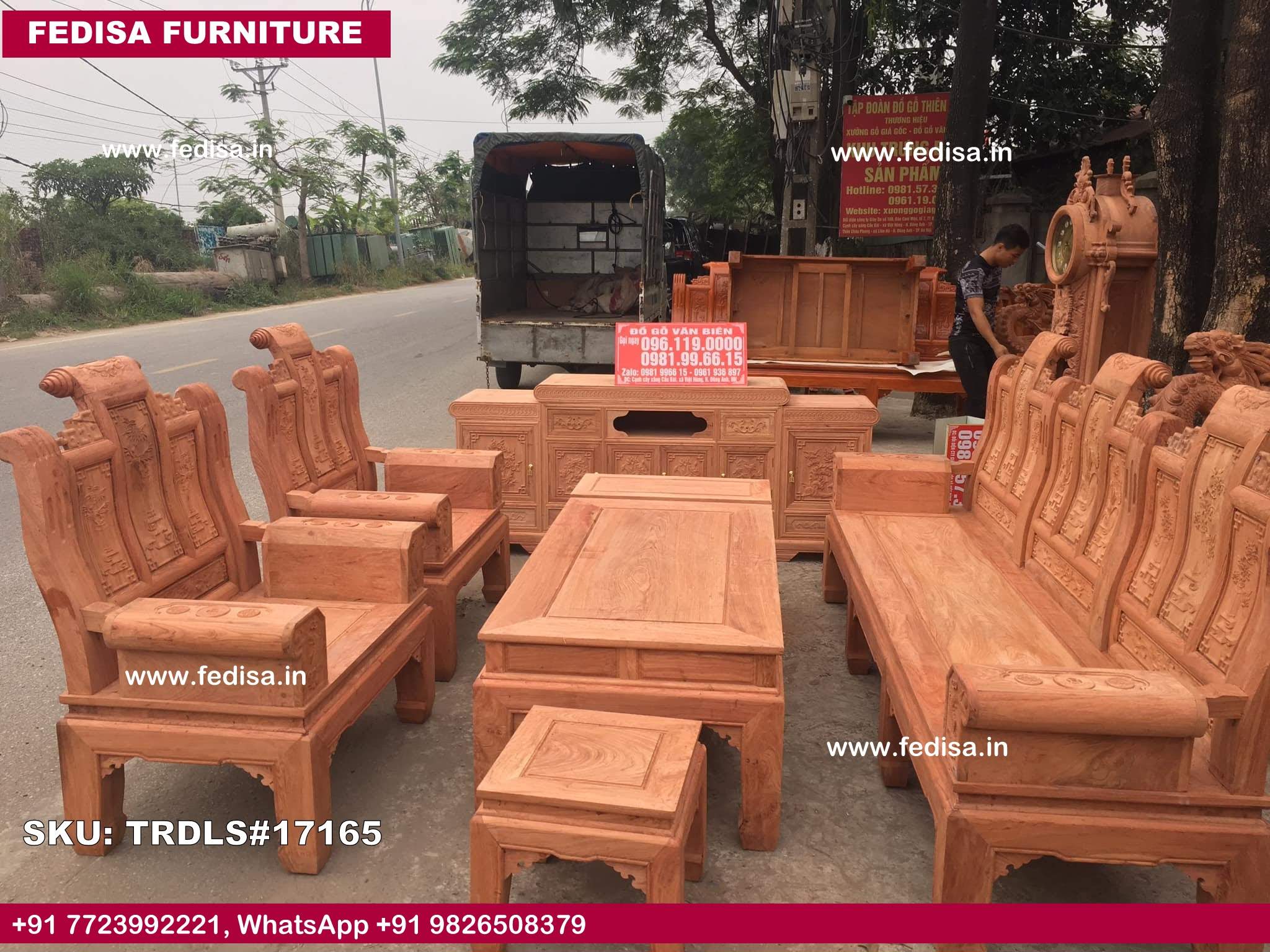 Traditional Teak Wood Sofa Set-0074
