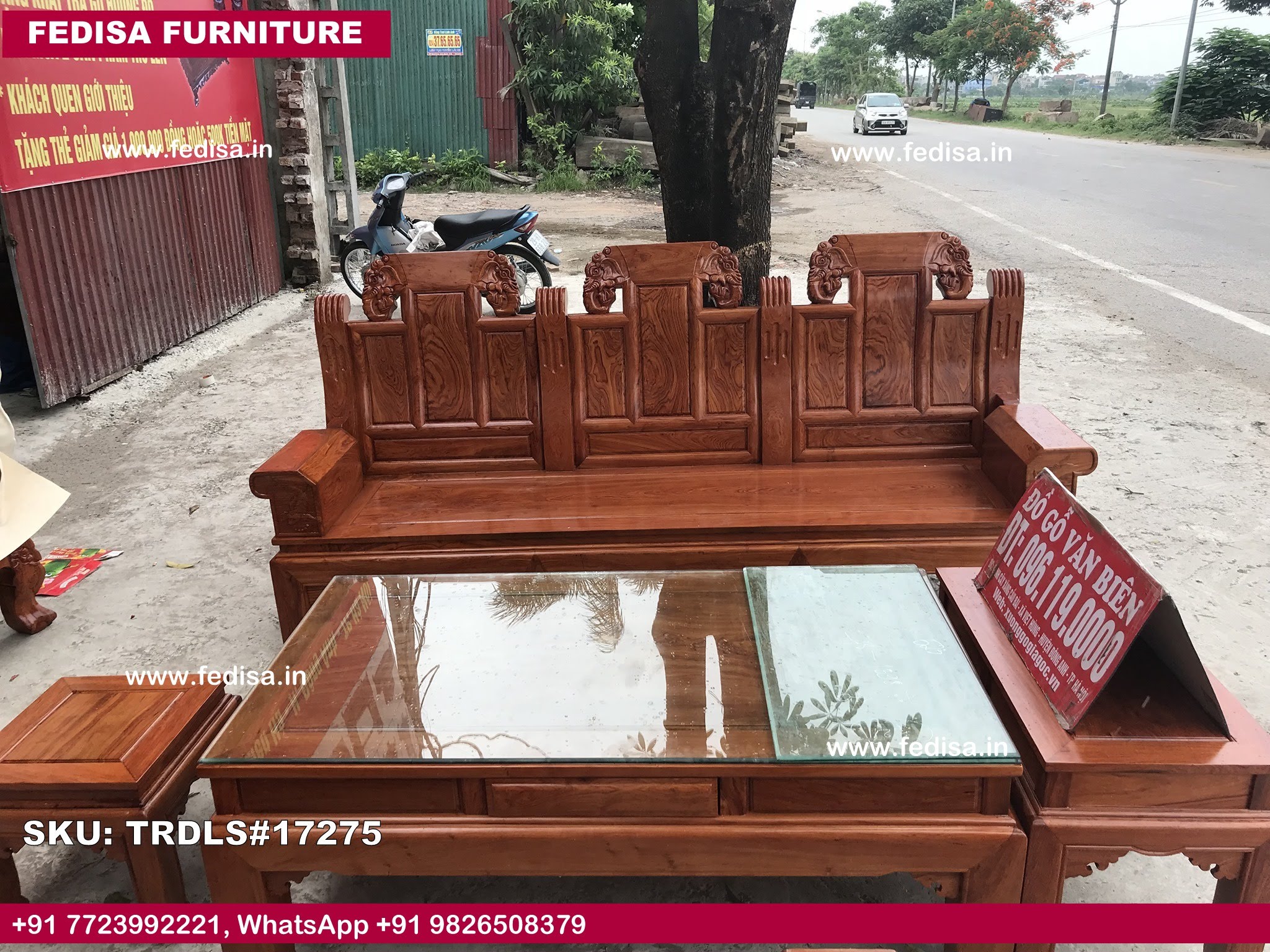 Traditional Teak Wood Sofa Set-0195
