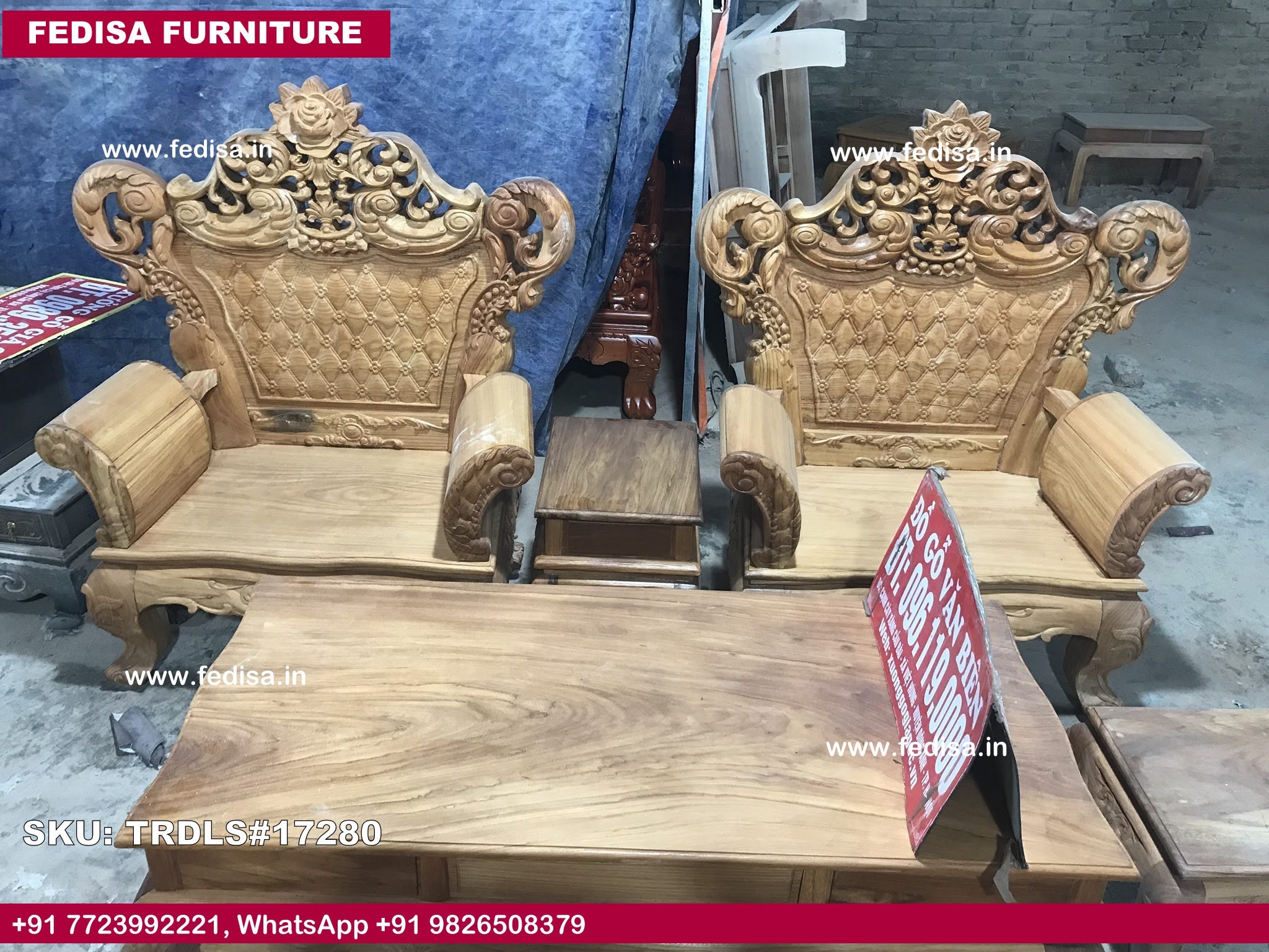 Traditional Teak Wood Sofa Set-0201