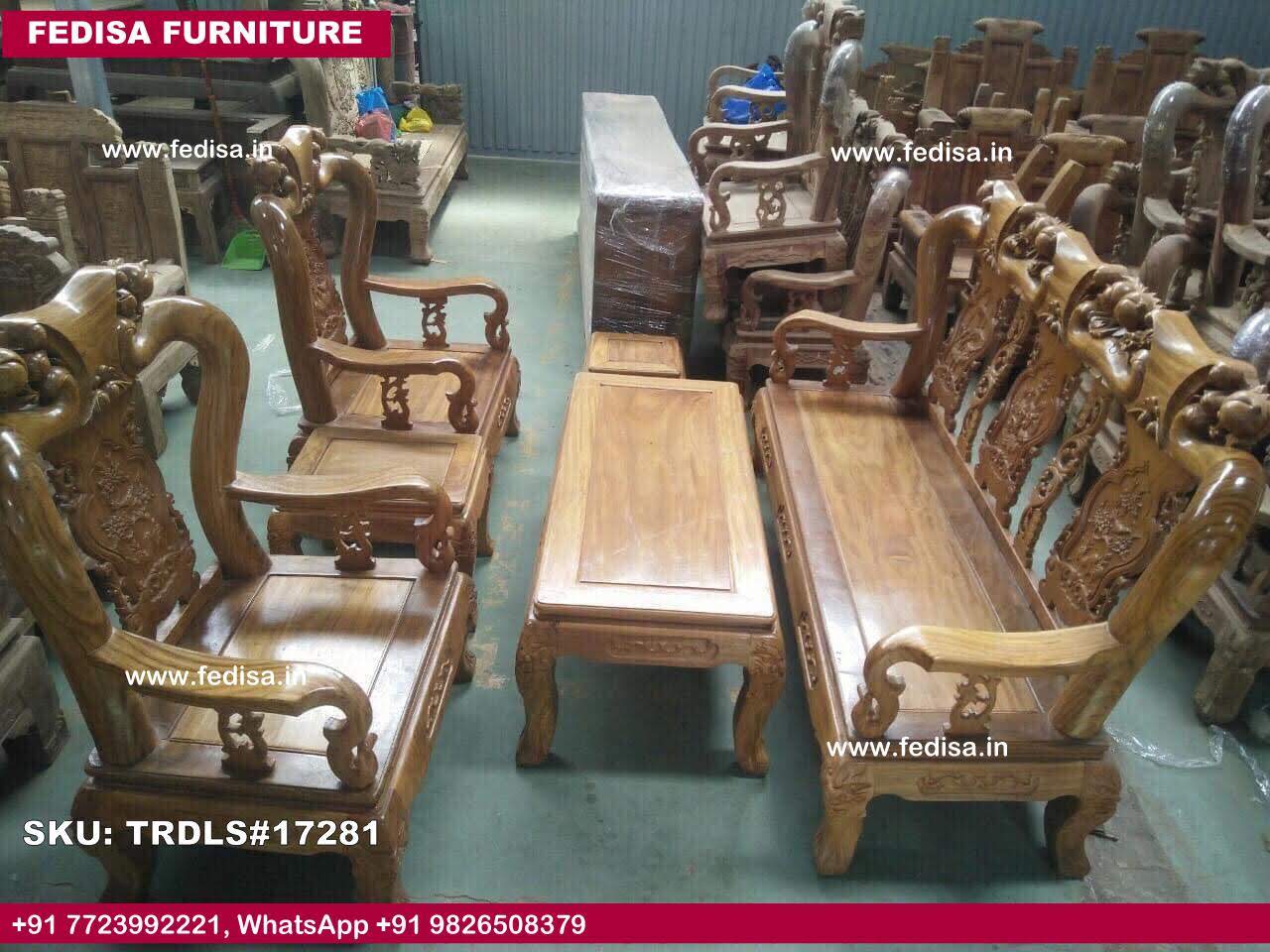 Traditional Teak Wood Sofa Set-0202
