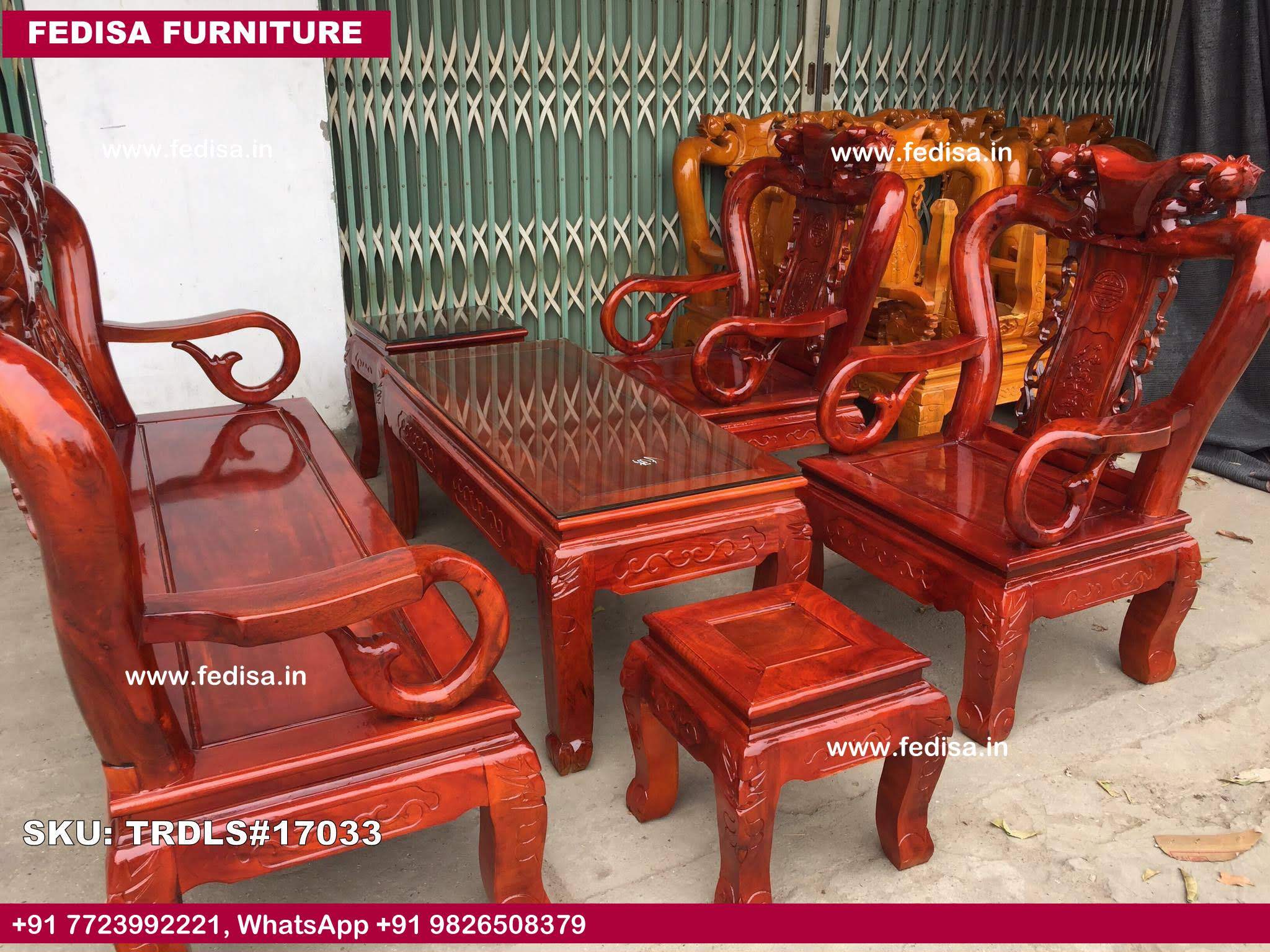 Traditional Teak Wood Sofa Set-0256