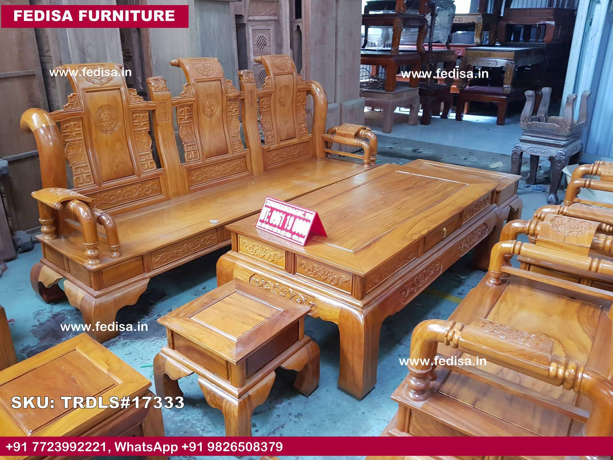 Traditional Teak Wood Sofa Set-0260