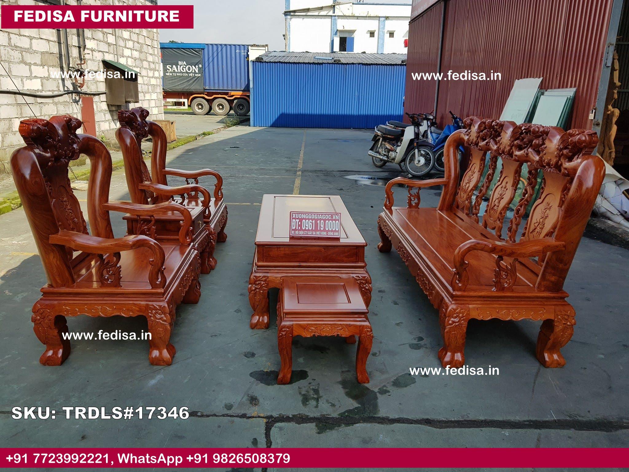 Traditional Teak Wood Sofa Set-0274