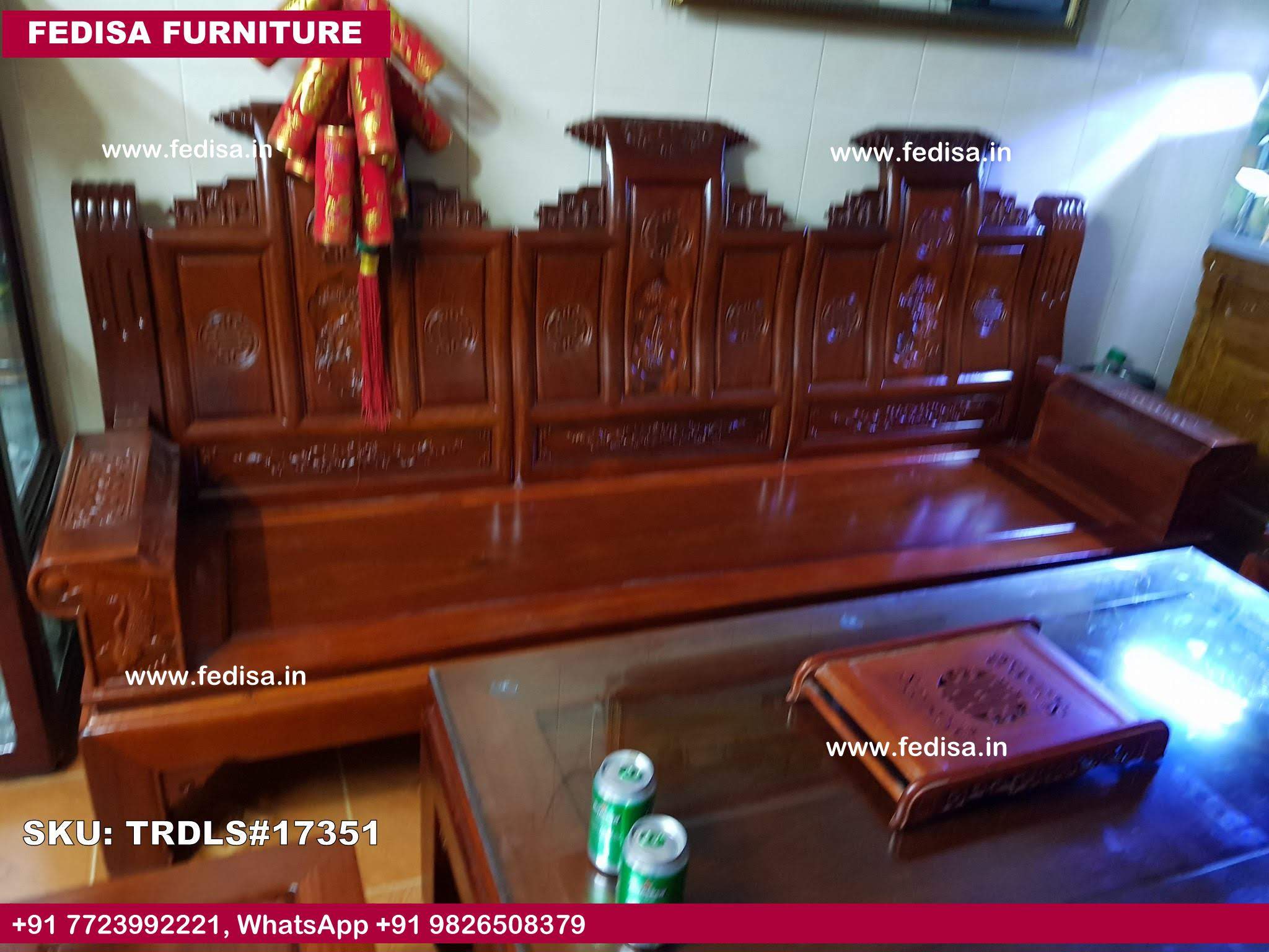 Traditional Teak Wood Sofa Set-0280