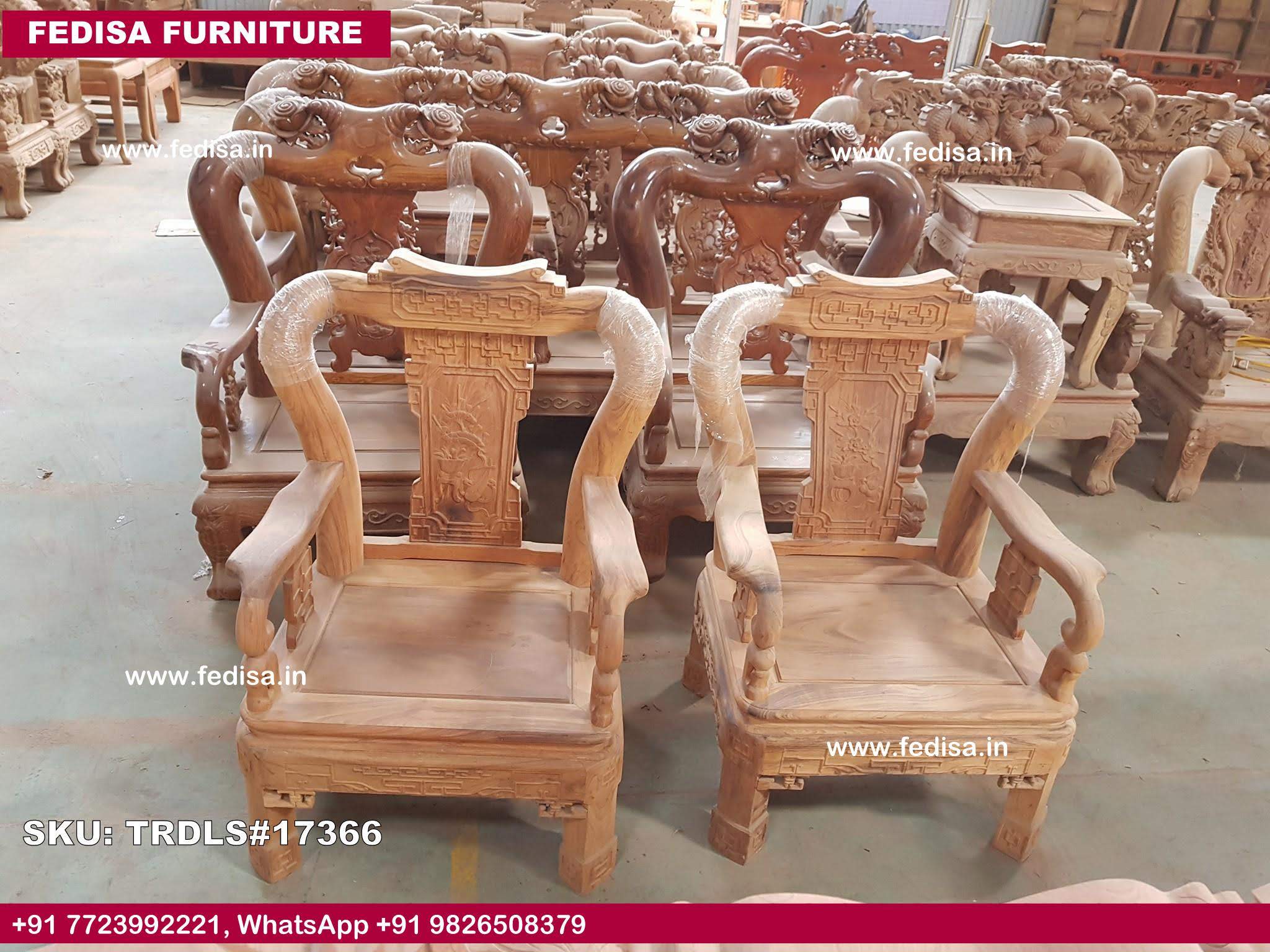 Traditional Teak Wood Sofa Set-0296