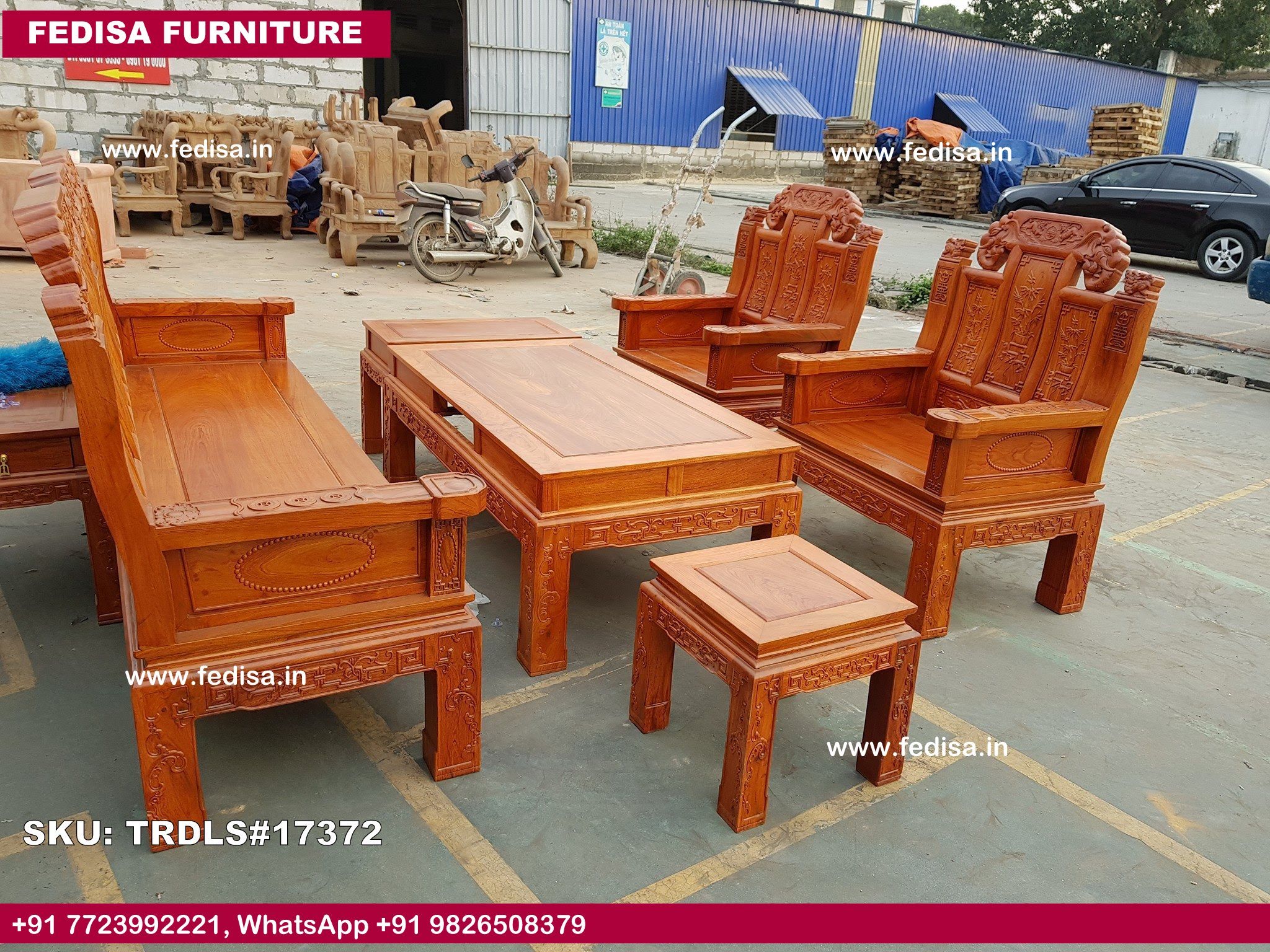 Traditional Teak Wood Sofa Set-0303