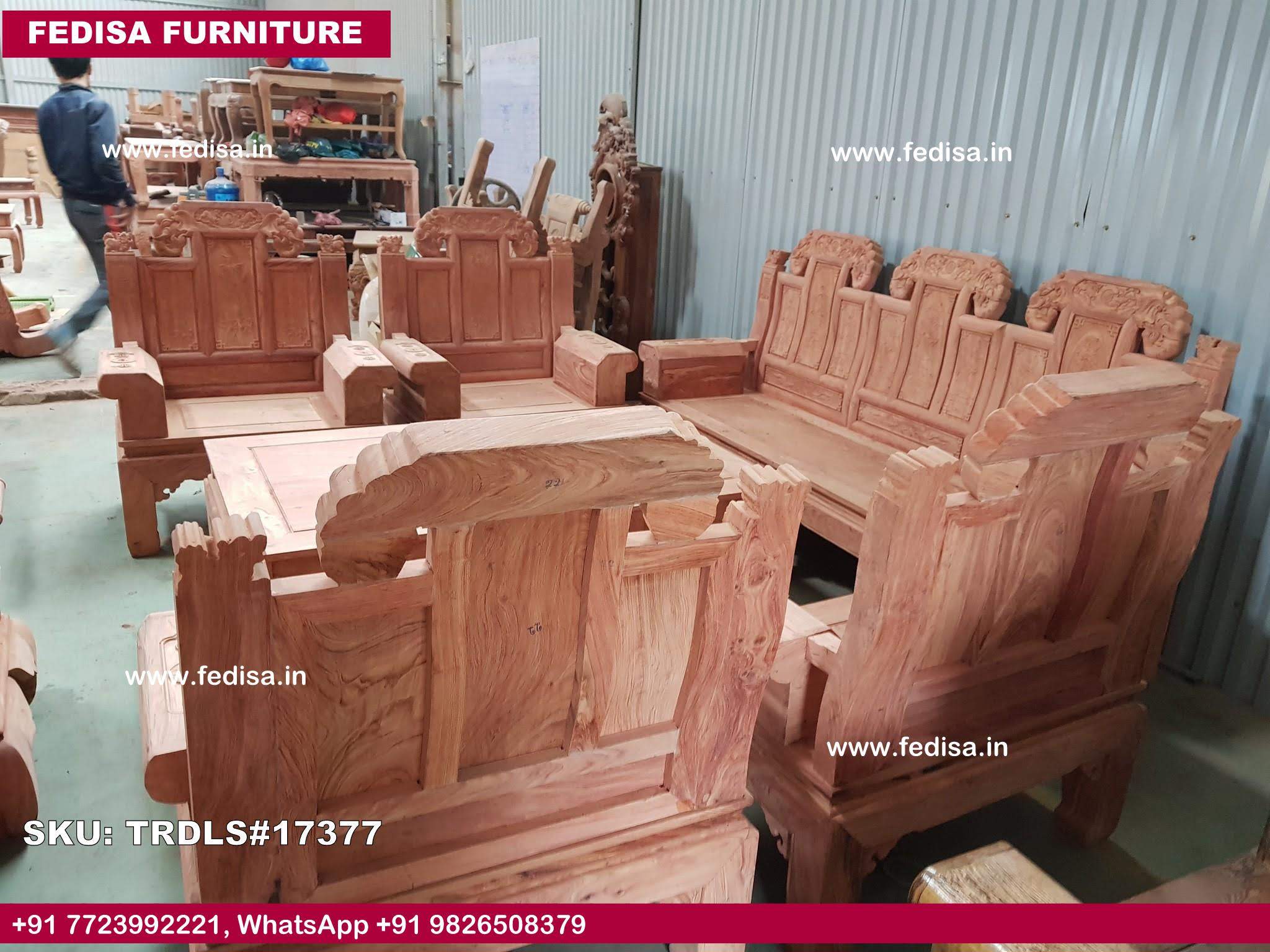 Traditional Teak Wood Sofa Set-0308