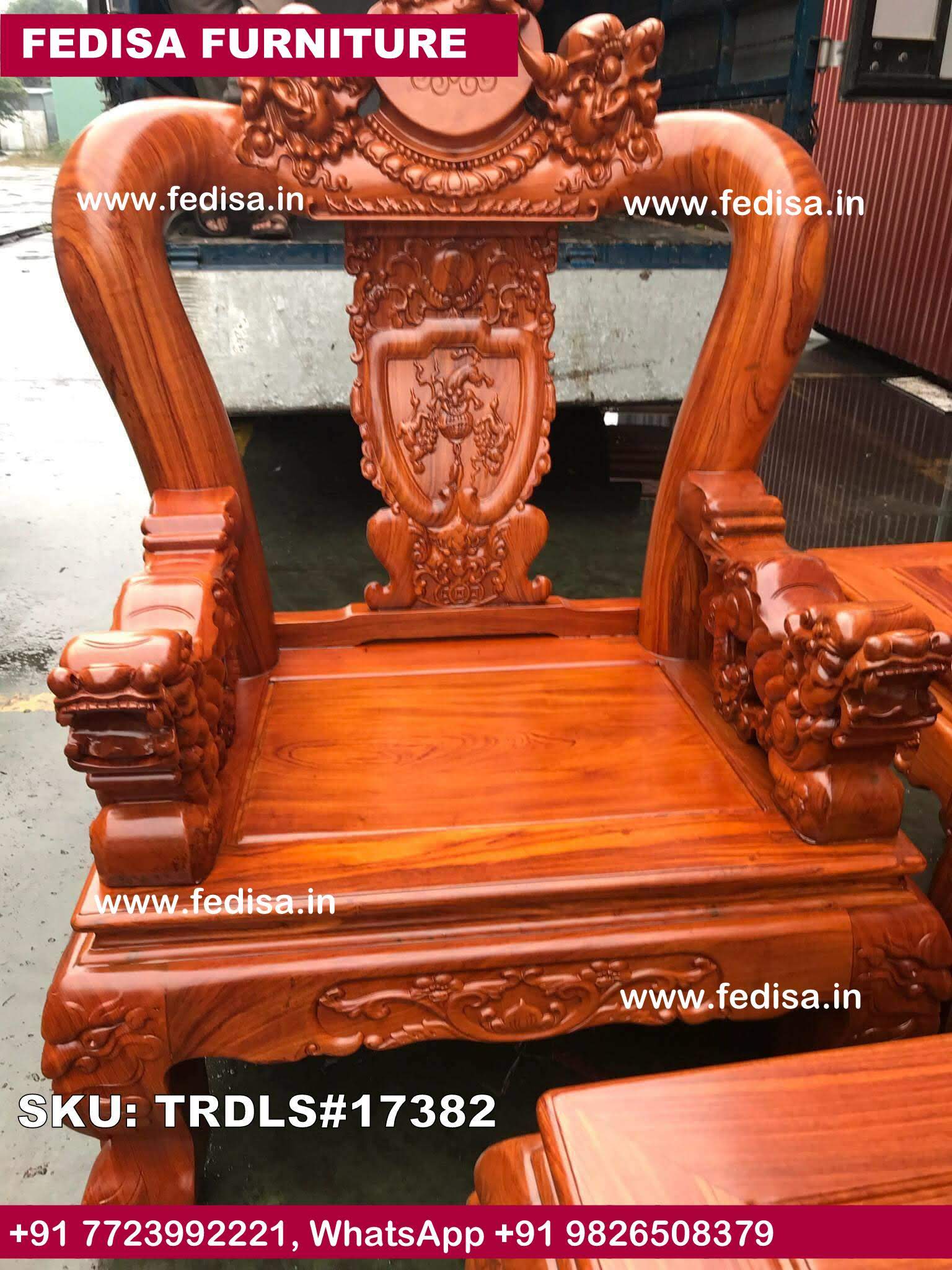 Traditional Teak Wood Sofa Set-0314