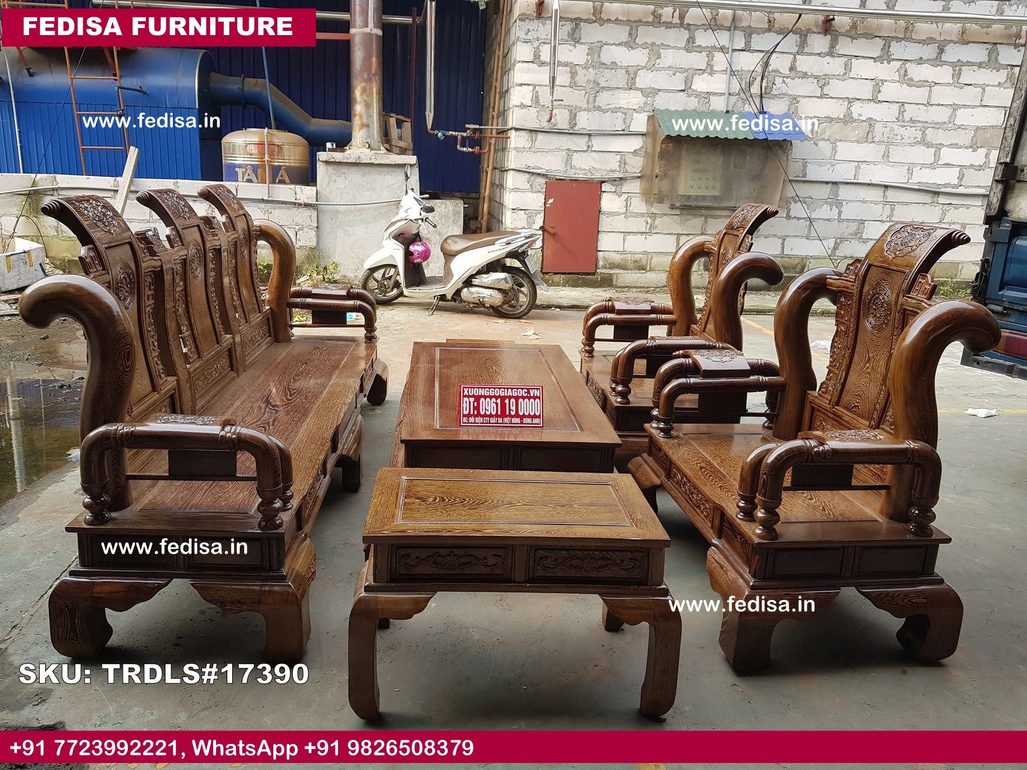 Traditional Teak Wood Sofa Set-0323