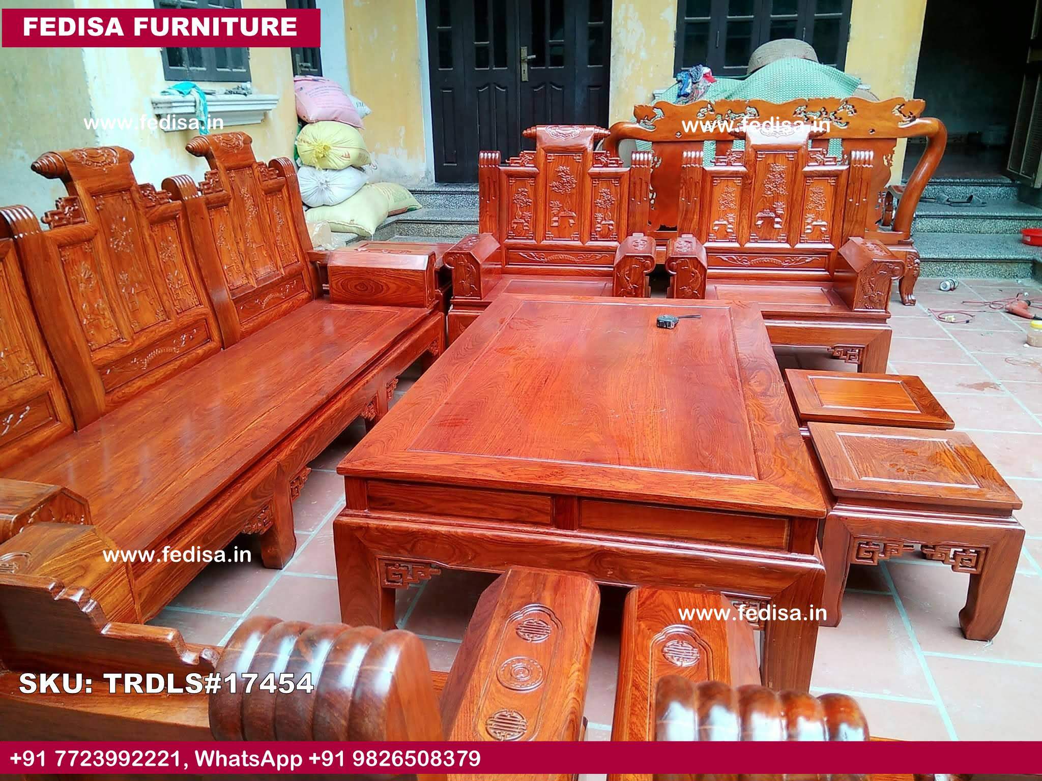 Traditional Teak Wood Sofa Set-0394