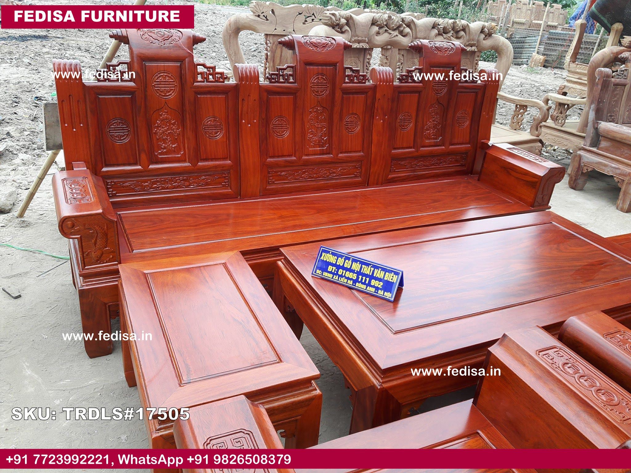 Traditional Teak Wood Sofa Set-0436