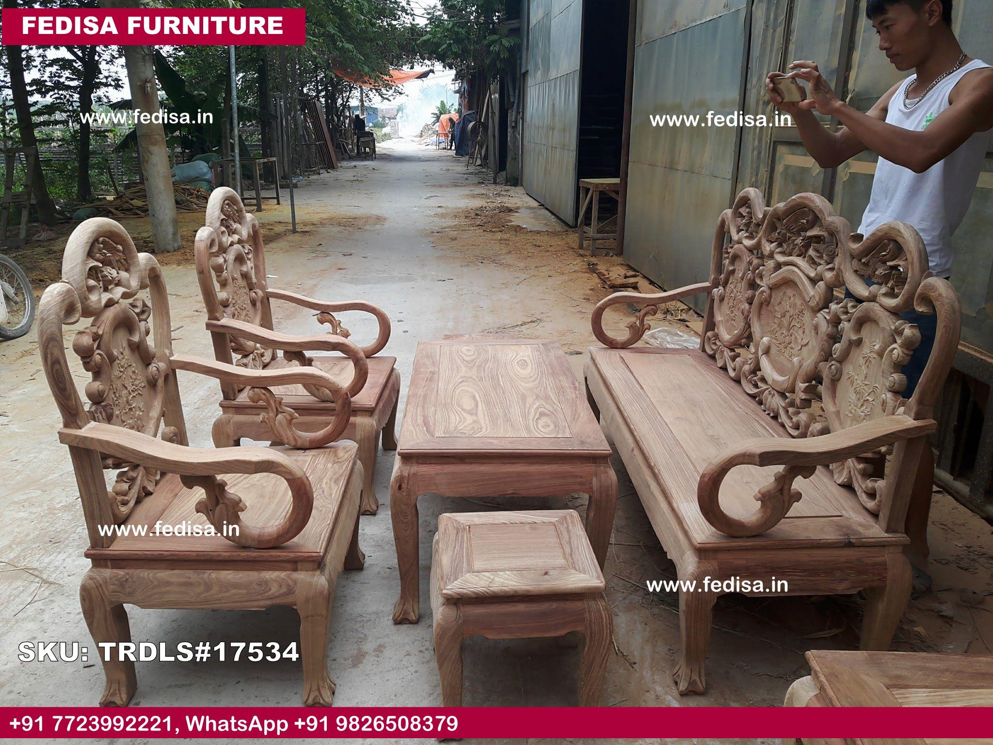 Traditional Teak Wood Sofa Set-0468