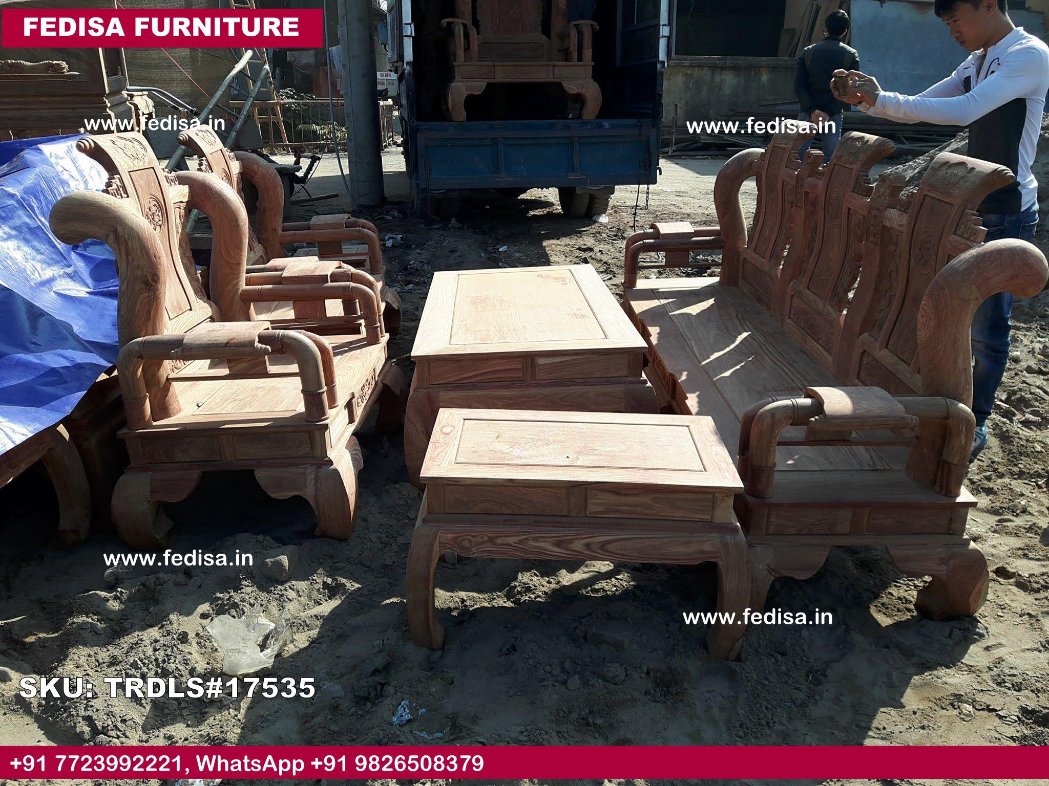 Traditional Teak Wood Sofa Set-0469