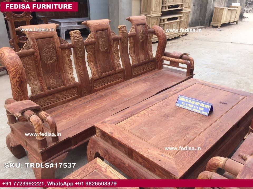 Traditional Teak Wood Sofa Set-0471