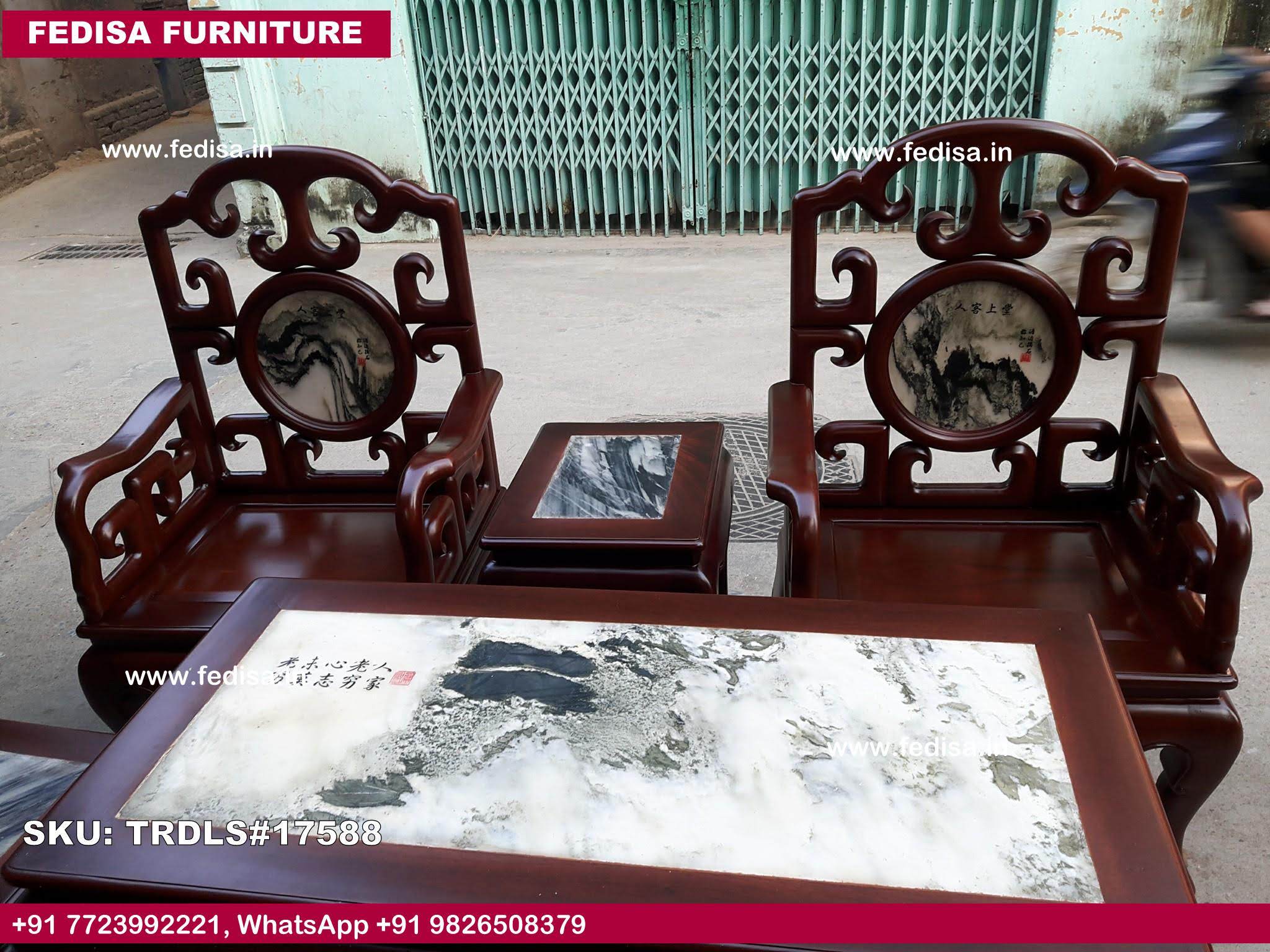 Traditional Teak Wood Sofa Set-0527