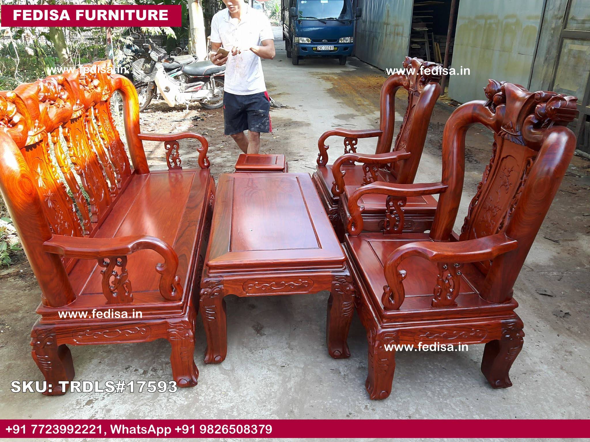 Traditional Teak Wood Sofa Set-0533