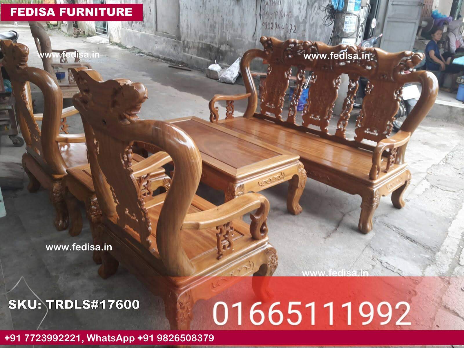 Traditional Teak Wood Sofa Set-0542