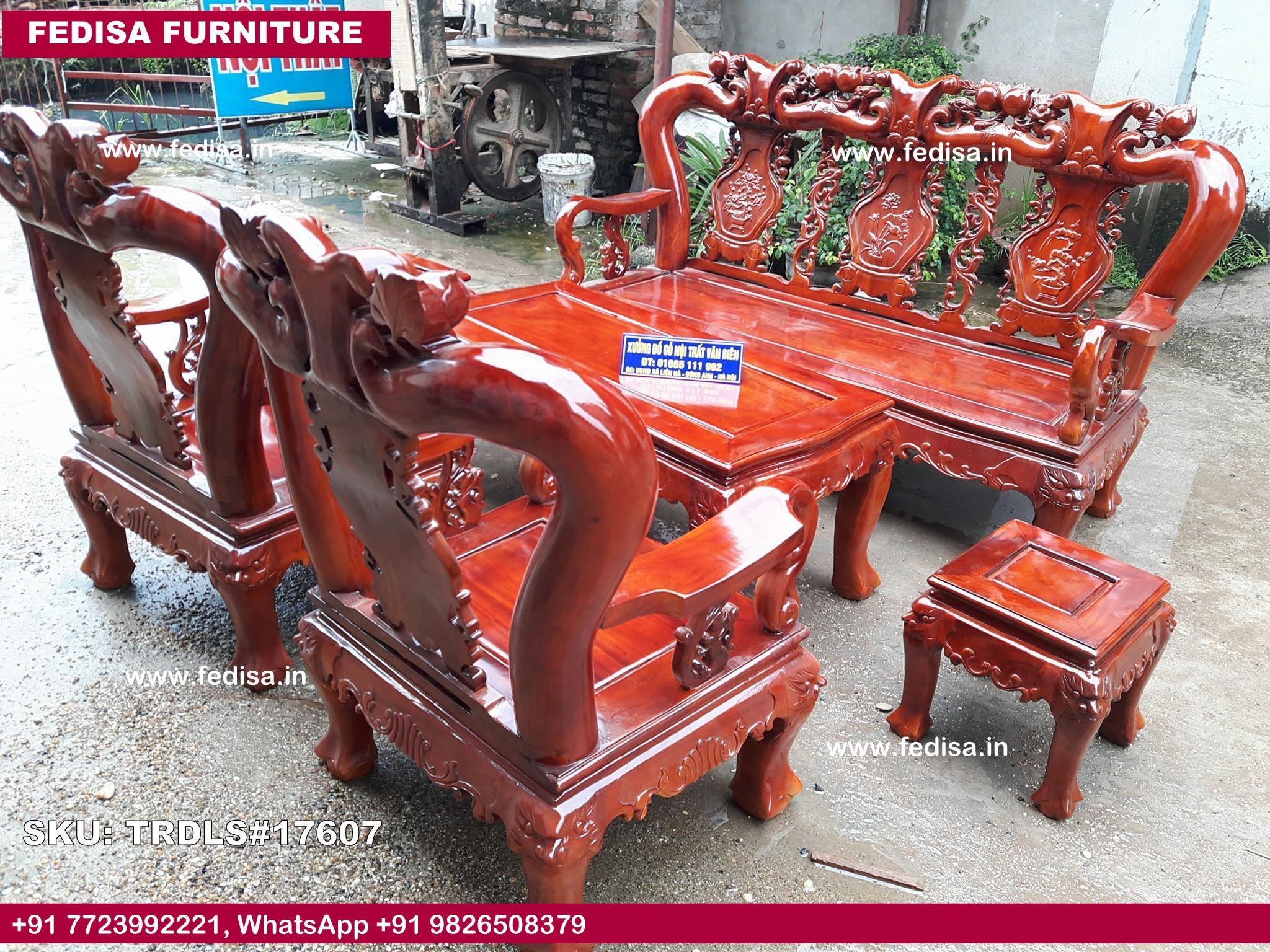 Traditional Teak Wood Sofa Set-0549
