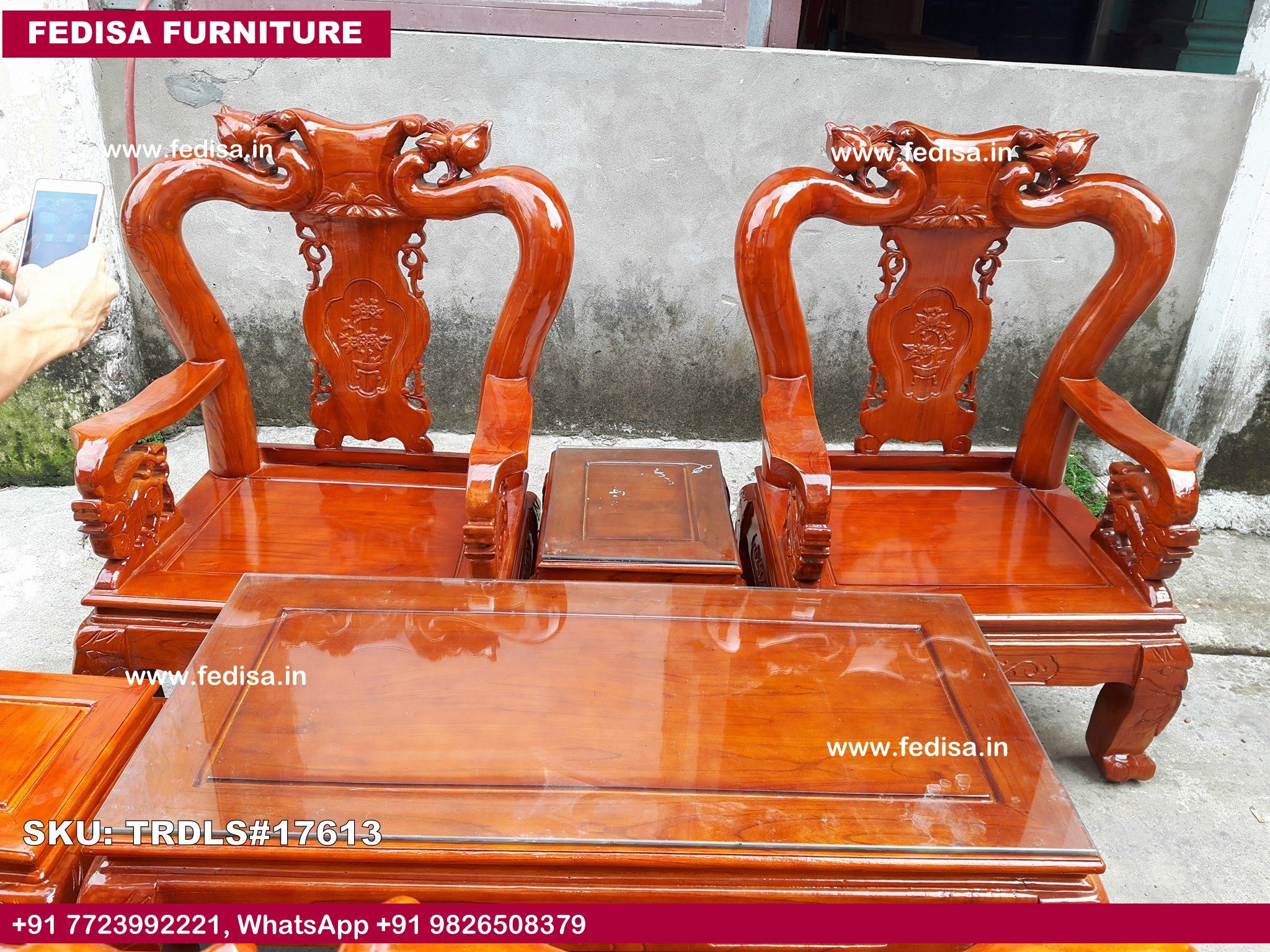 Traditional Teak Wood Sofa Set-0556