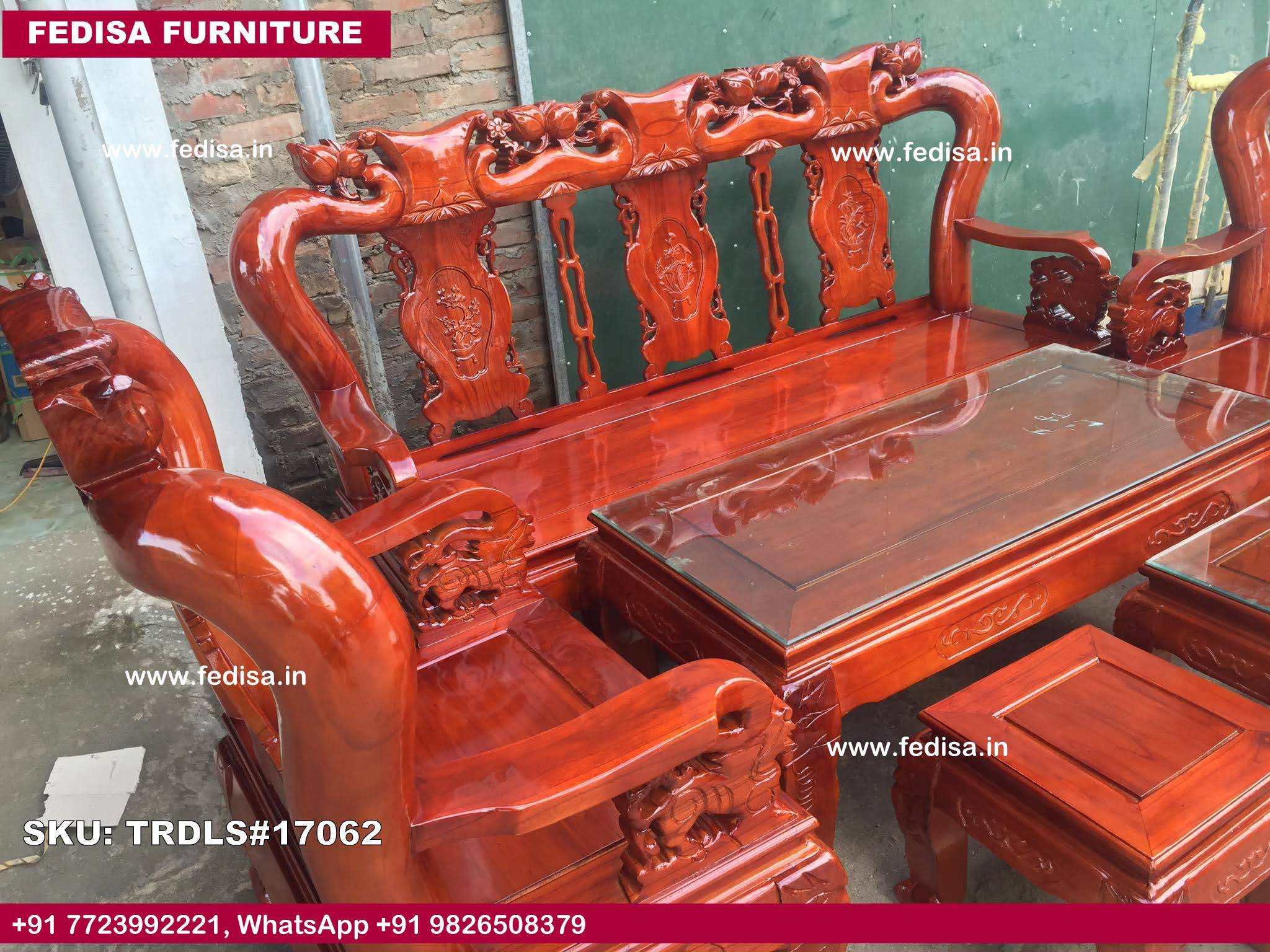 Traditional Teak Wood Sofa Set-0563