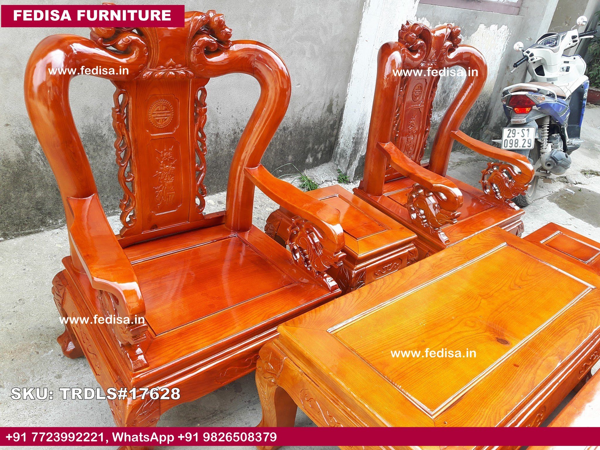 Traditional Teak Wood Sofa Set-0572