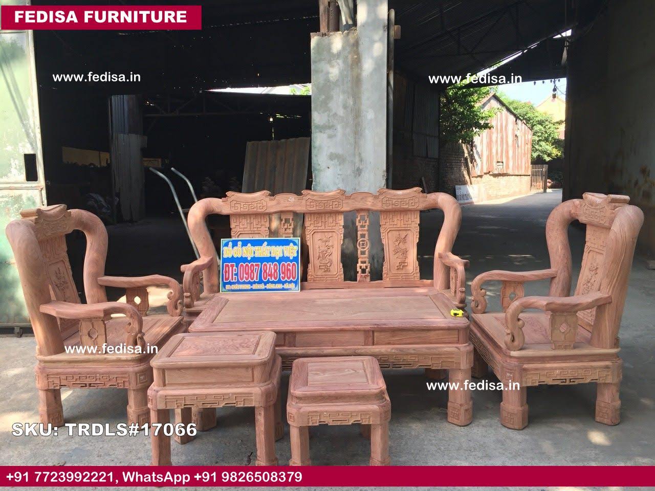 Traditional Teak Wood Sofa Set-0607