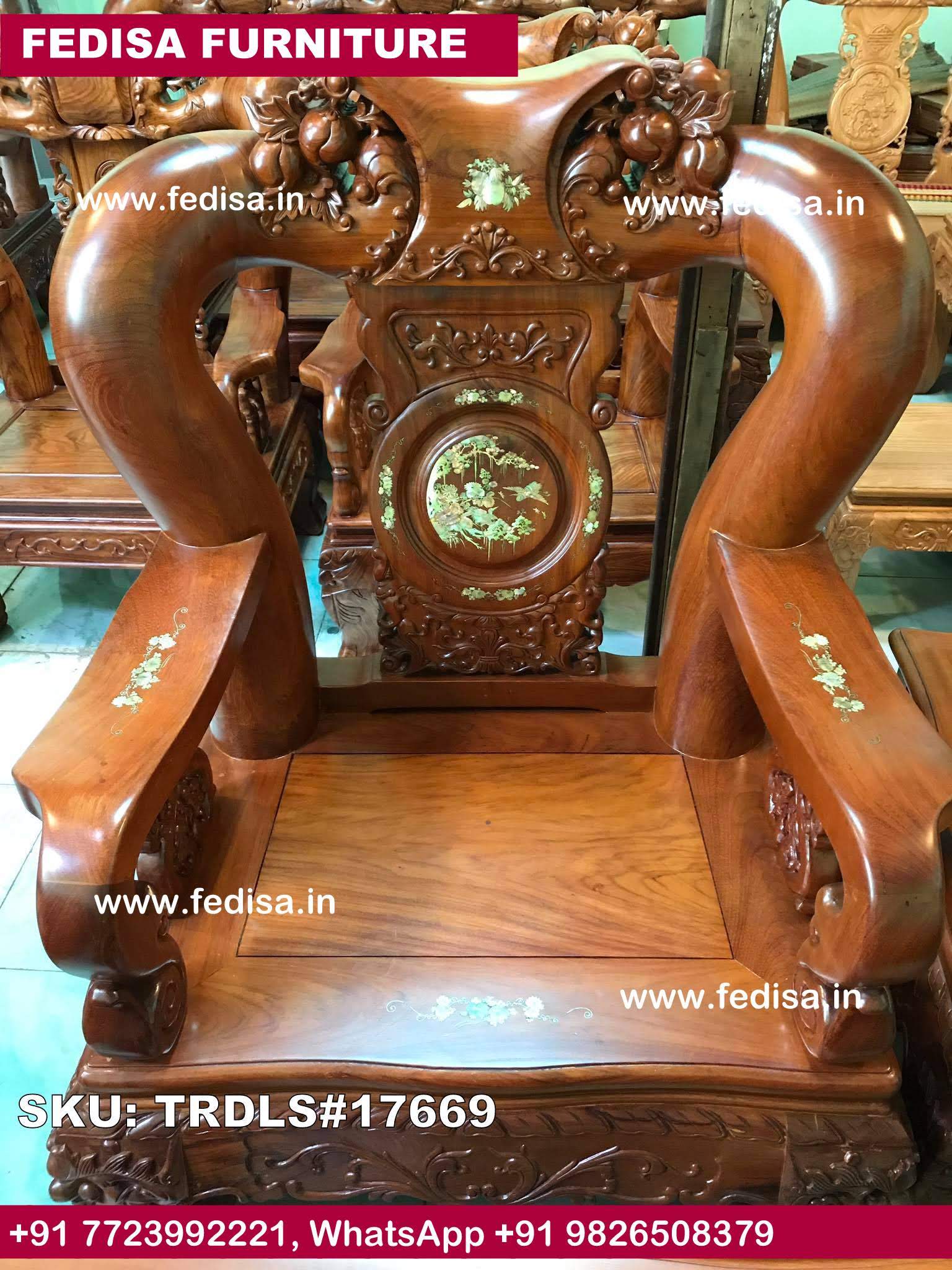 Traditional Teak Wood Sofa Set-0617