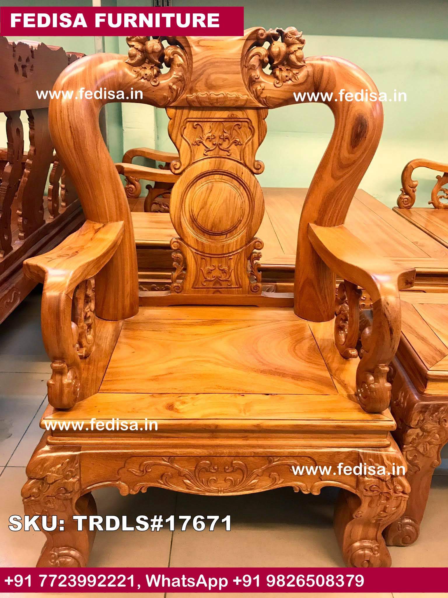 Traditional Teak Wood Sofa Set-0620