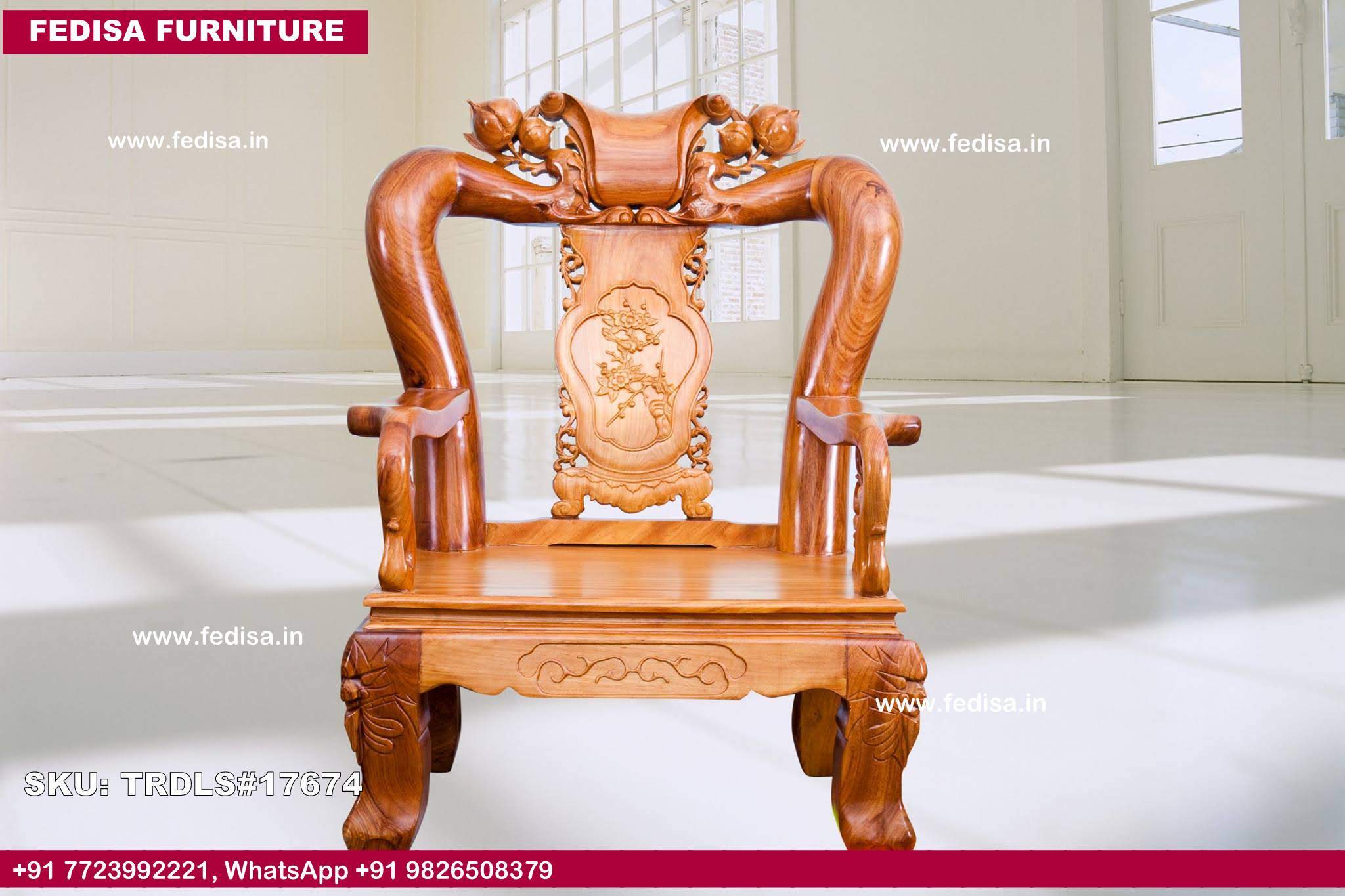 Traditional Teak Wood Sofa Set-0623
