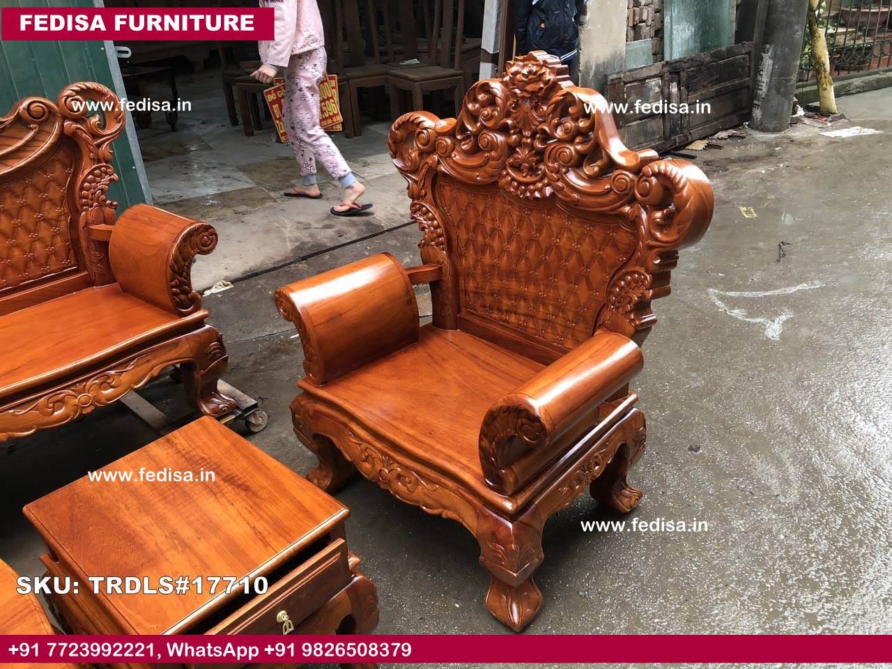 Traditional Teak Wood Sofa Set-0664