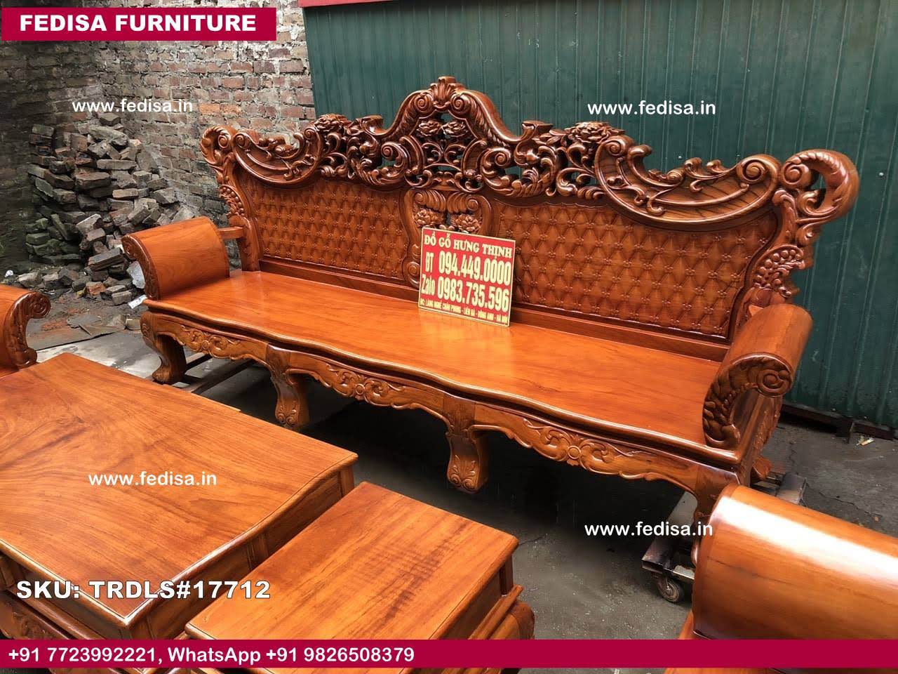 Traditional Teak Wood Sofa Set-0666