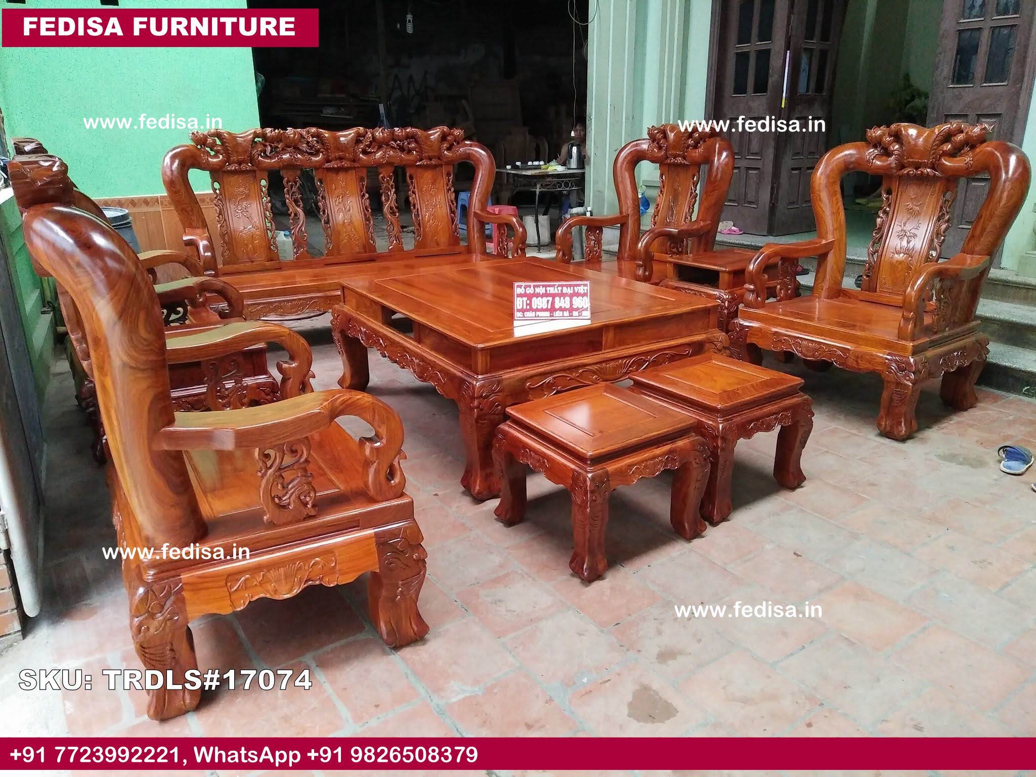 Traditional Teak Wood Sofa Set-0696