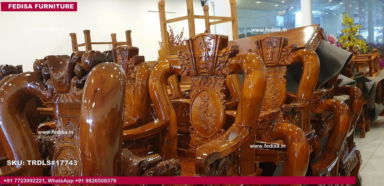 Traditional Teak Wood Sofa Set-0700