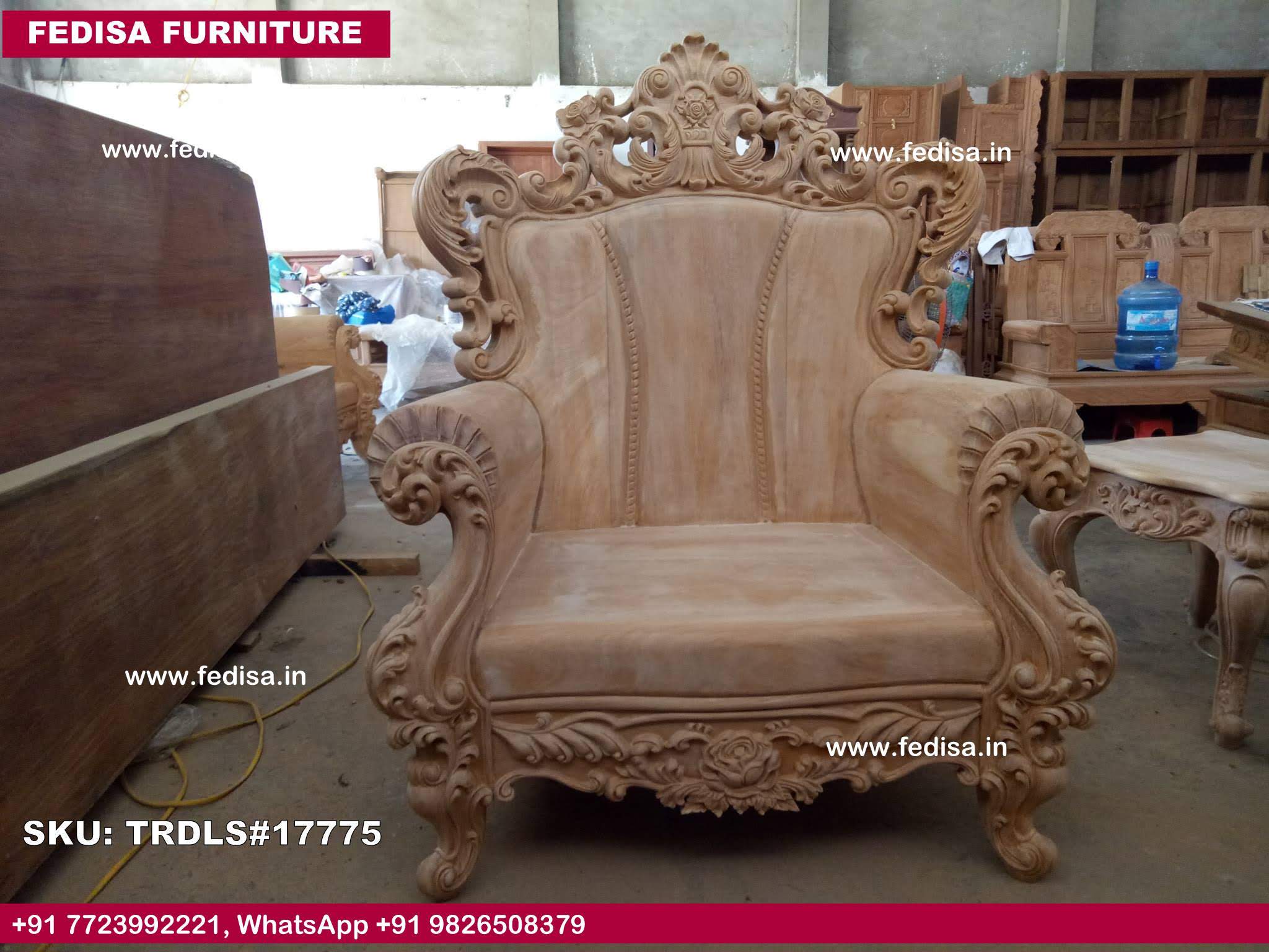 Traditional Teak Wood Sofa Set-0735
