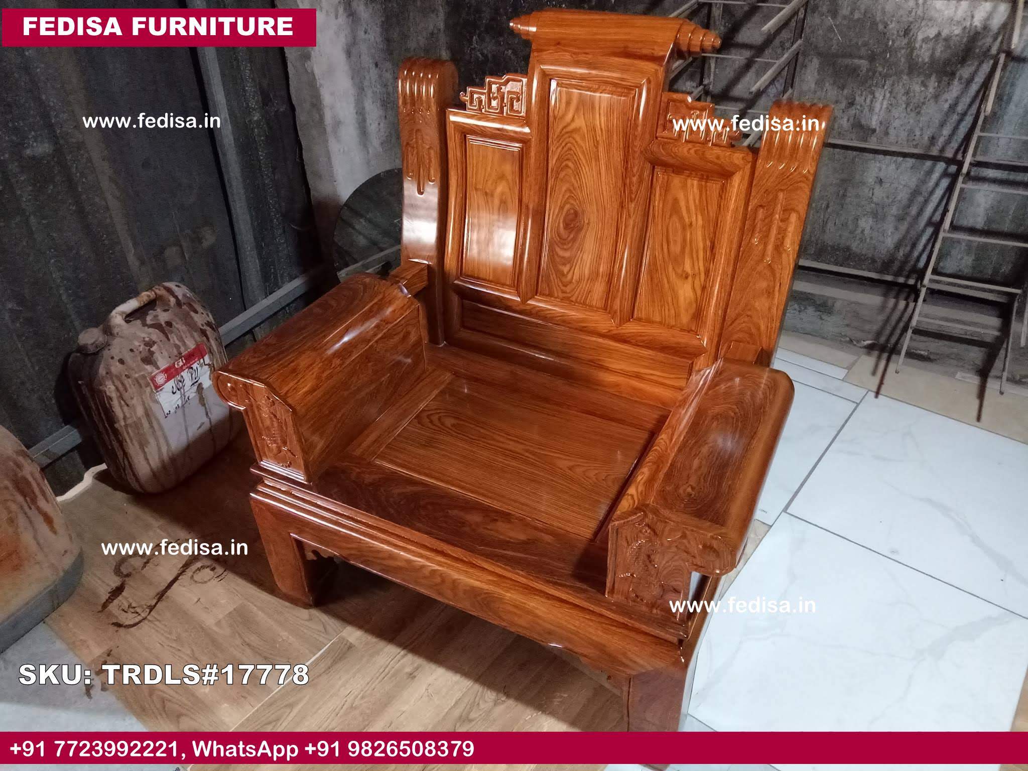 Traditional Teak Wood Sofa Set-0738