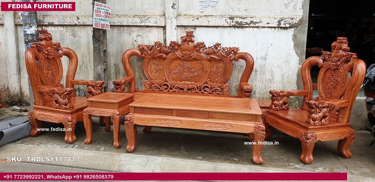 Traditional Teak Wood Sofa Set-0742