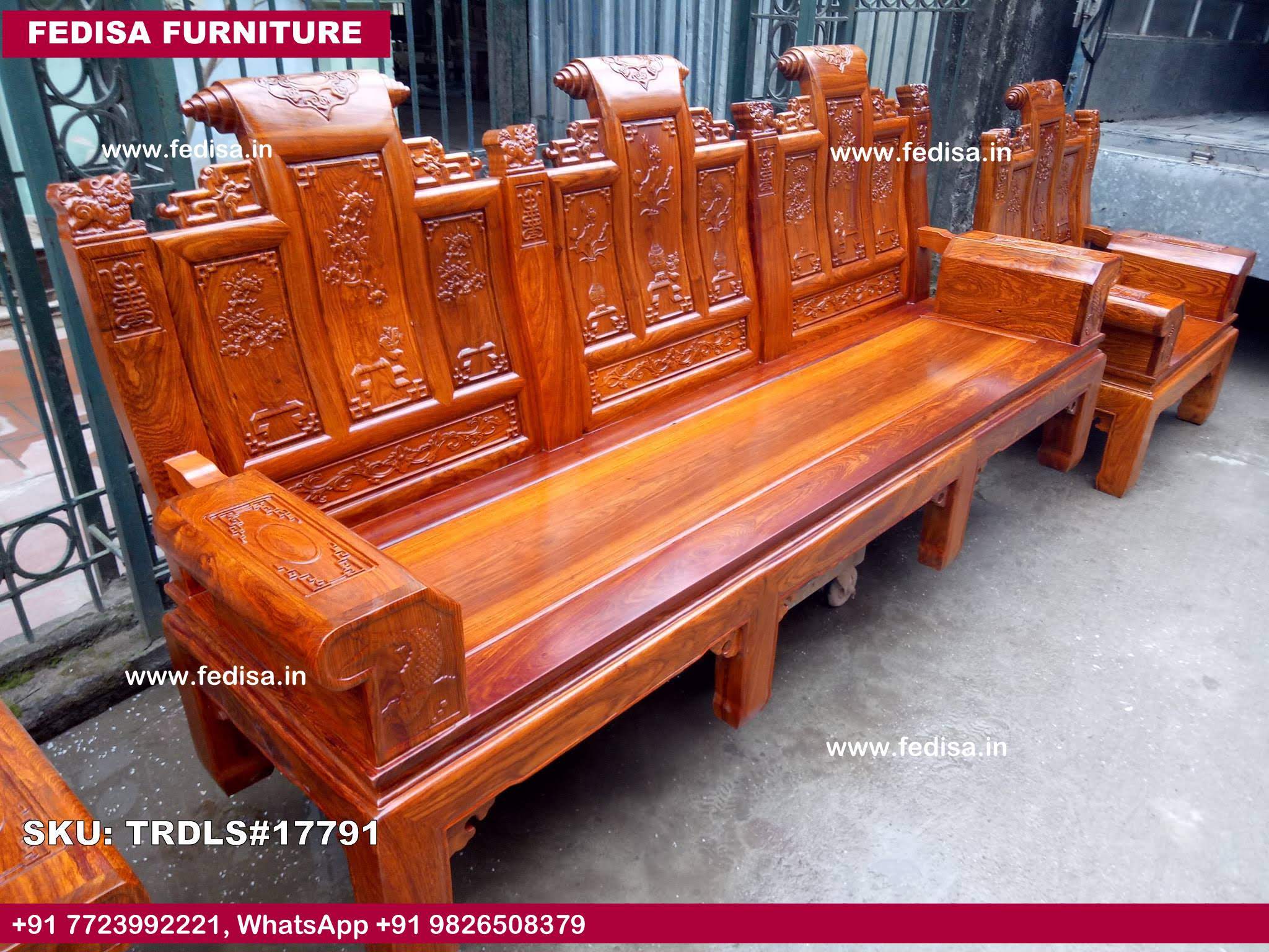 Traditional Teak Wood Sofa Set-0753