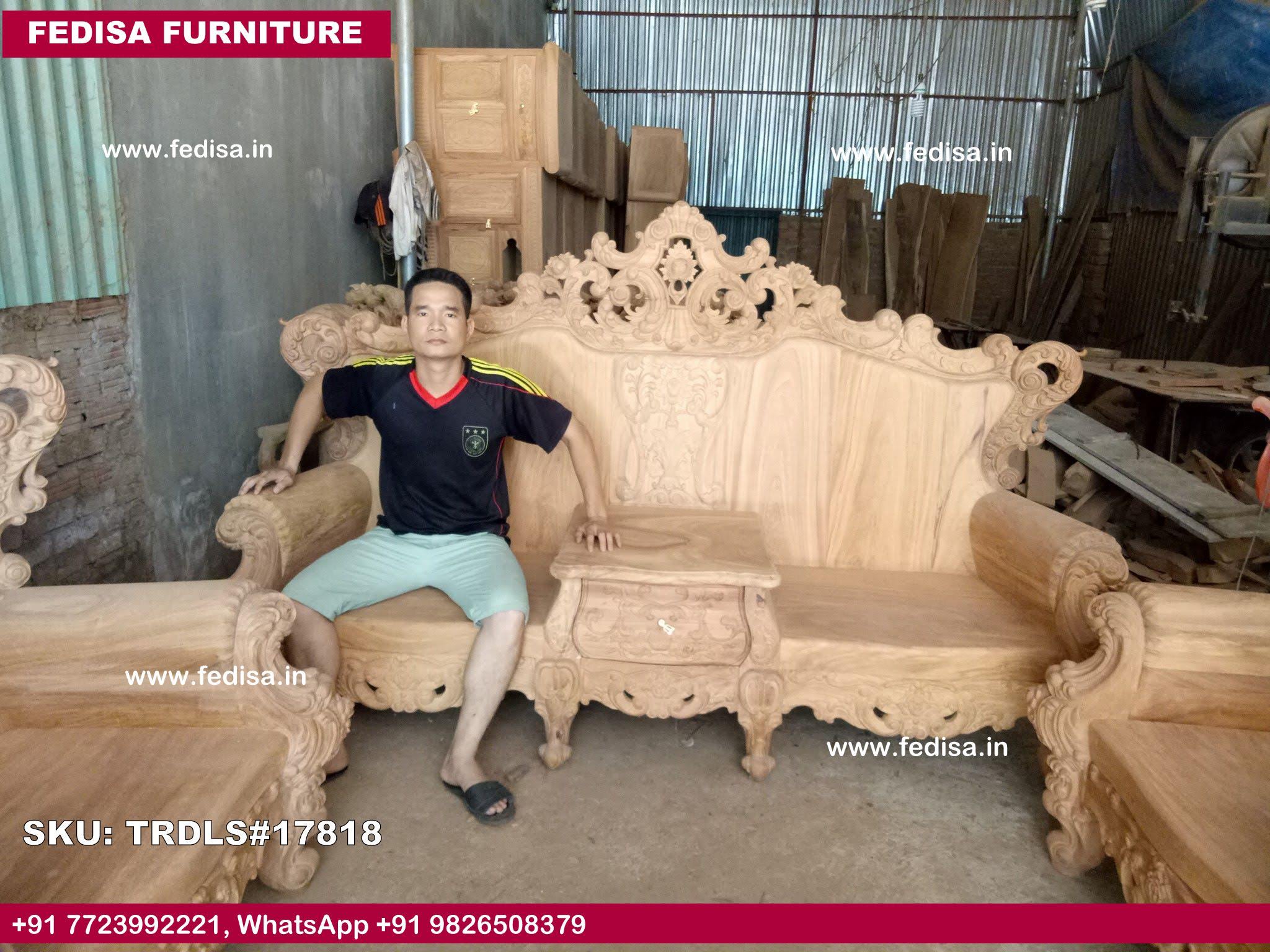 Traditional Teak Wood Sofa Set-0783