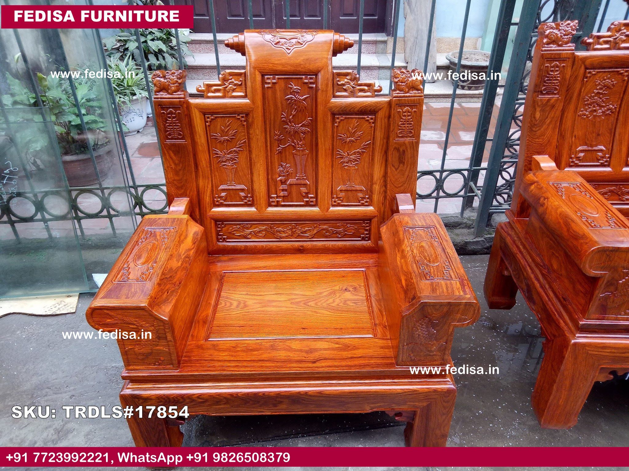 Traditional Teak Wood Sofa Set-0823