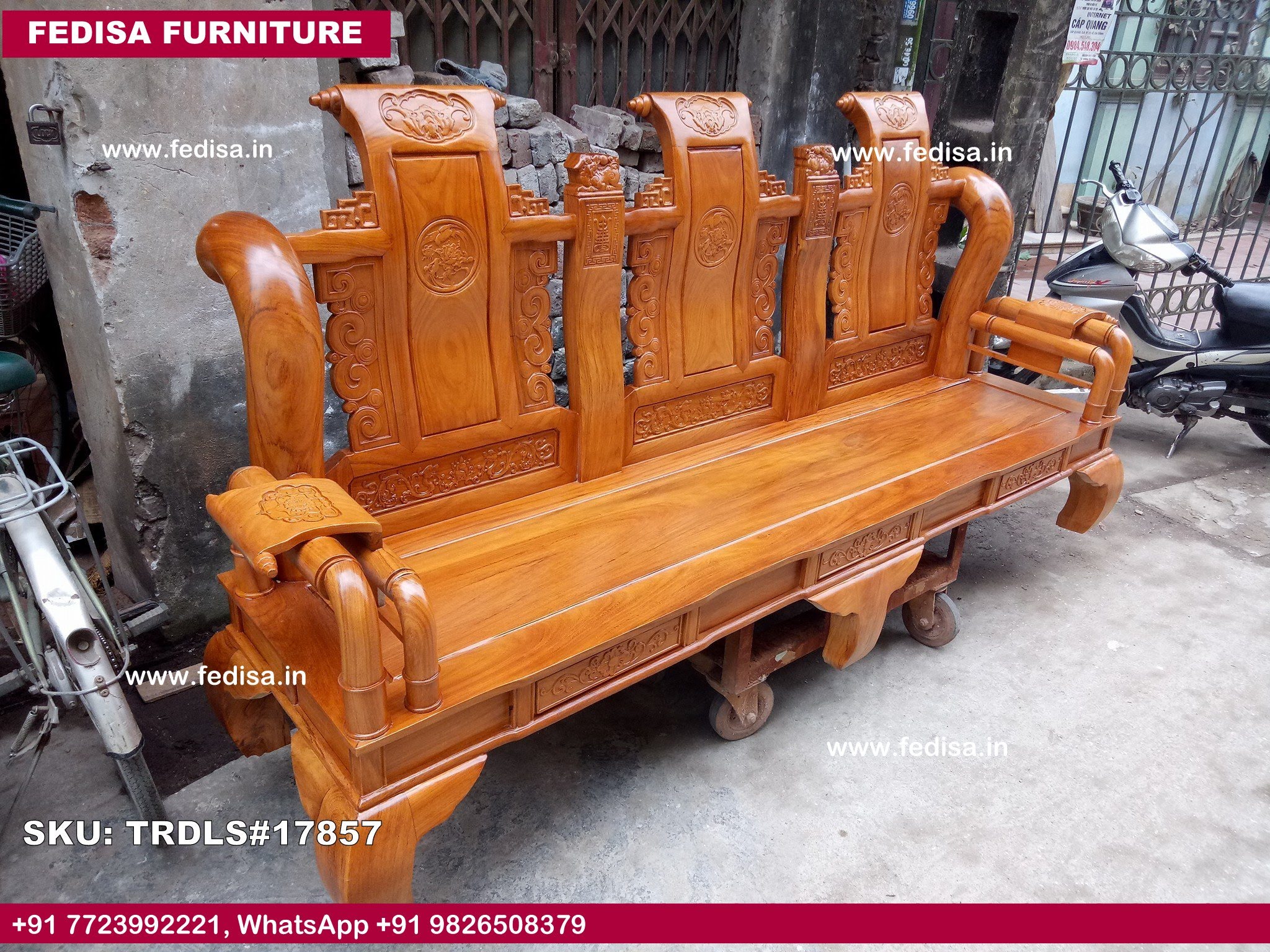 Traditional Teak Wood Sofa Set-0826