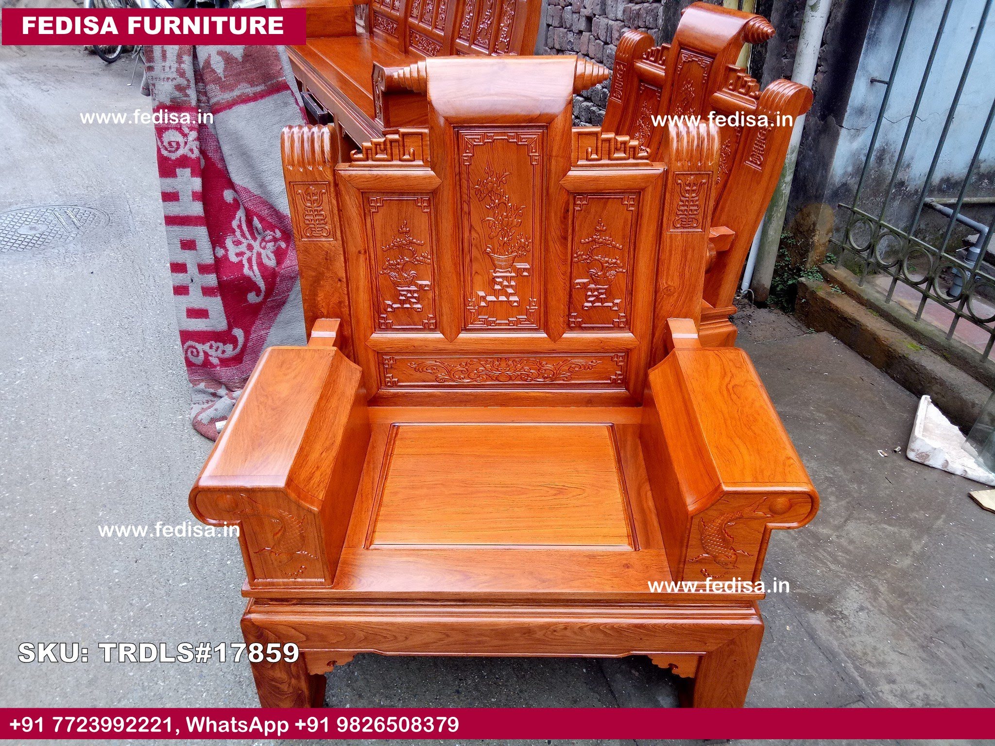 Traditional Teak Wood Sofa Set-0828