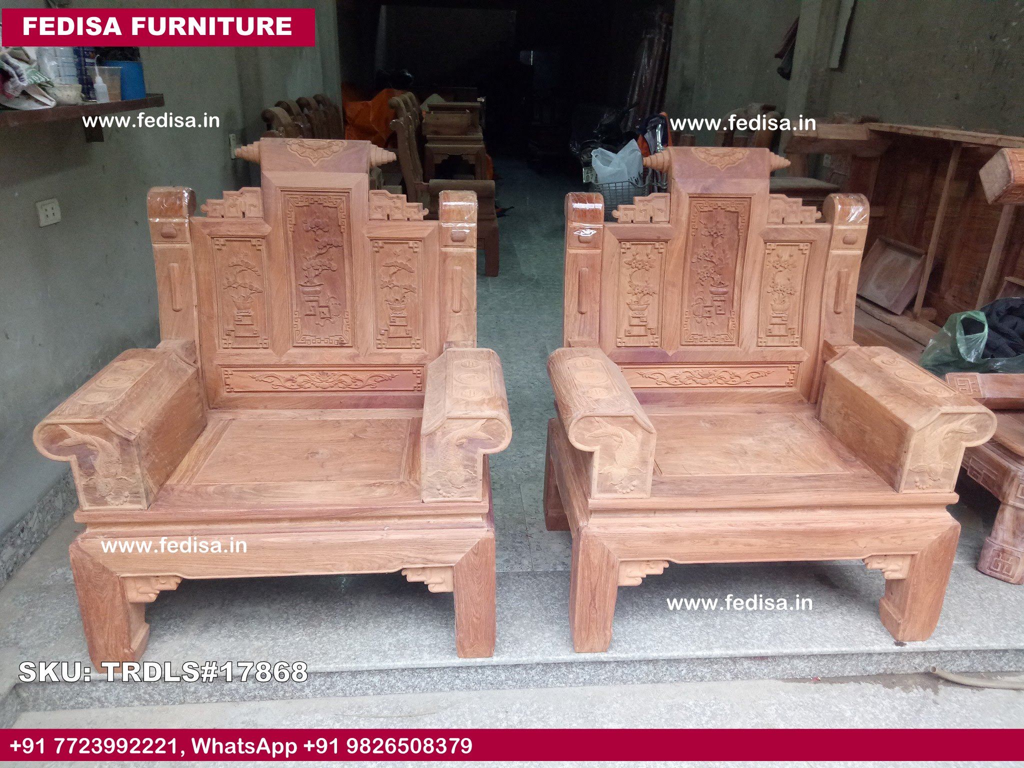 Traditional Teak Wood Sofa Set-0838